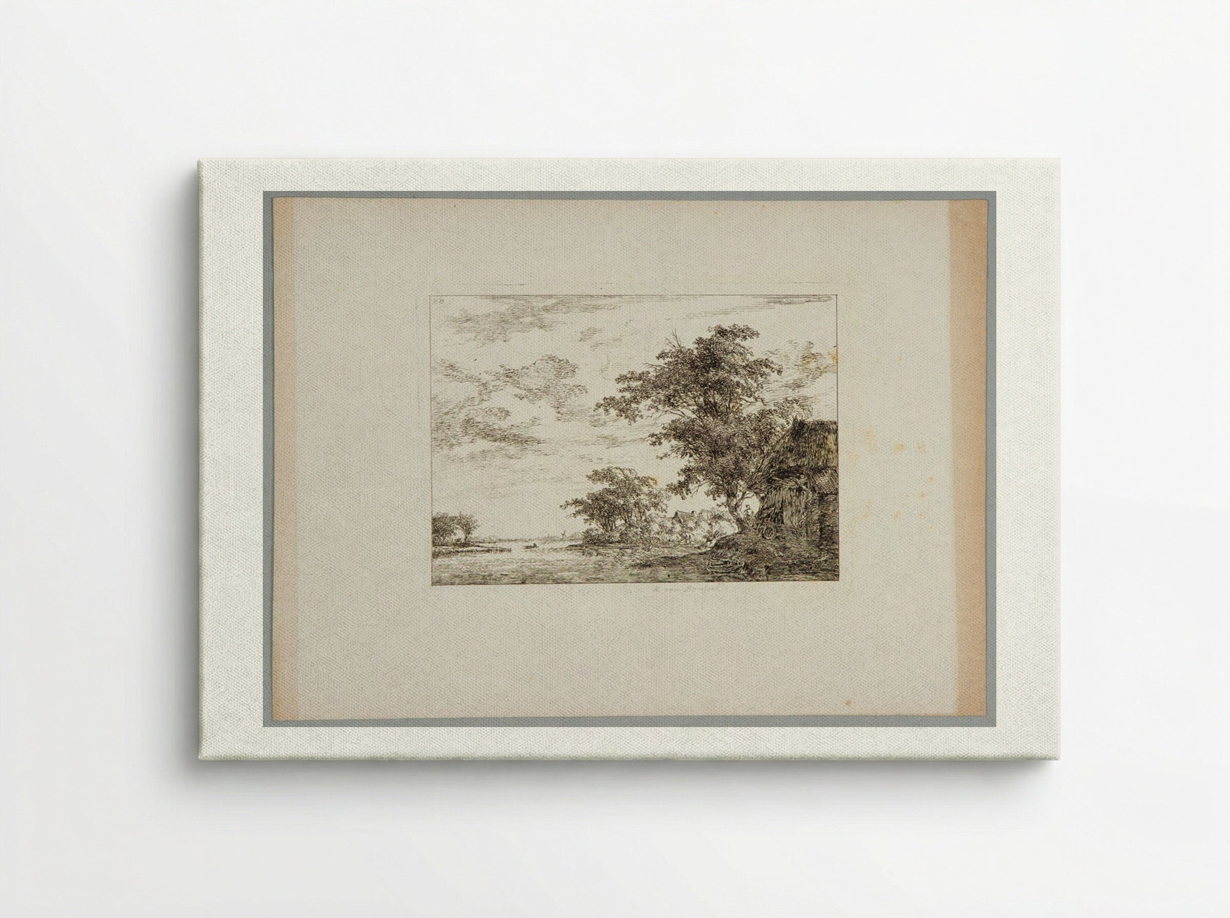 Plate III (Rural Scene with Cottage) - Hermanus van Brussel - Canvas