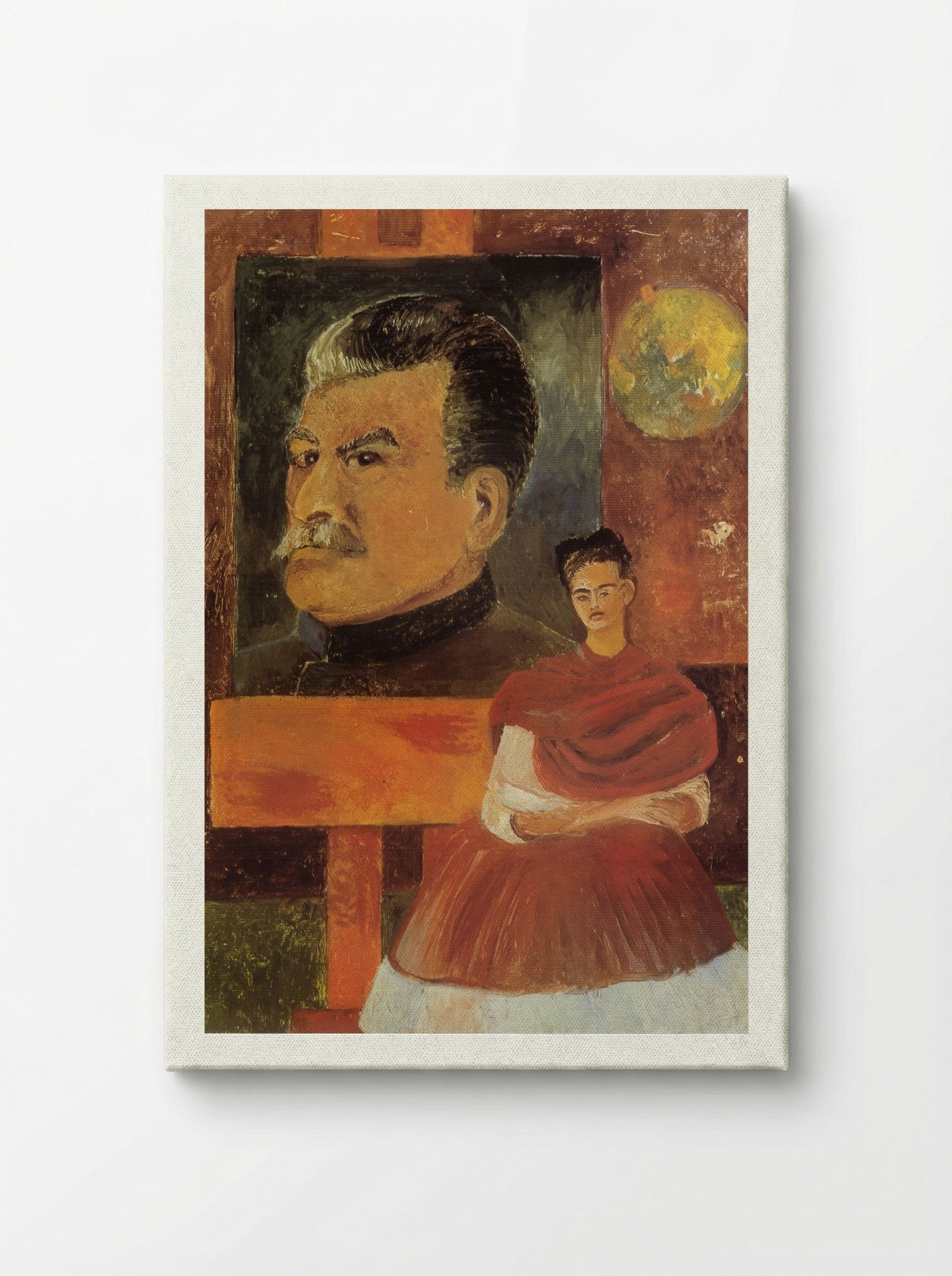 Self-Portrait with Stalin - Frida Kahlo - Canvas