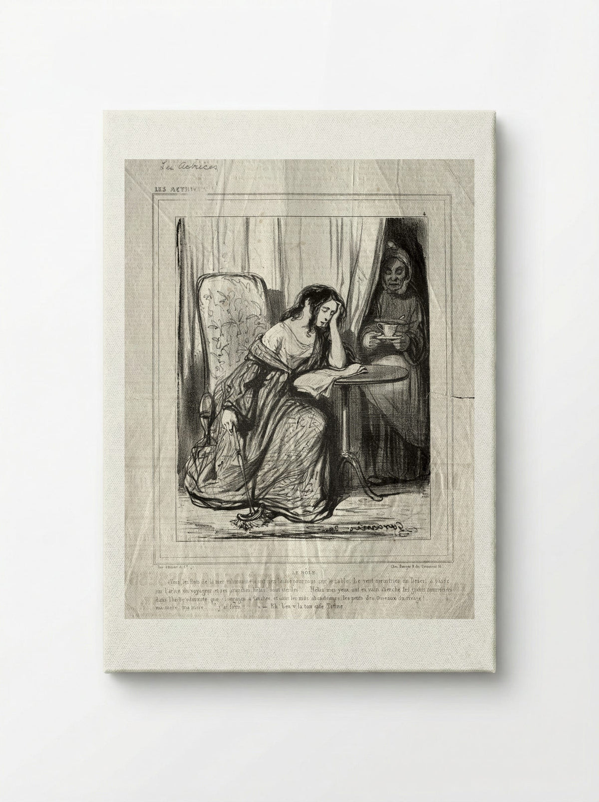 Le Rôle - Paul Gavarni - Canvas
