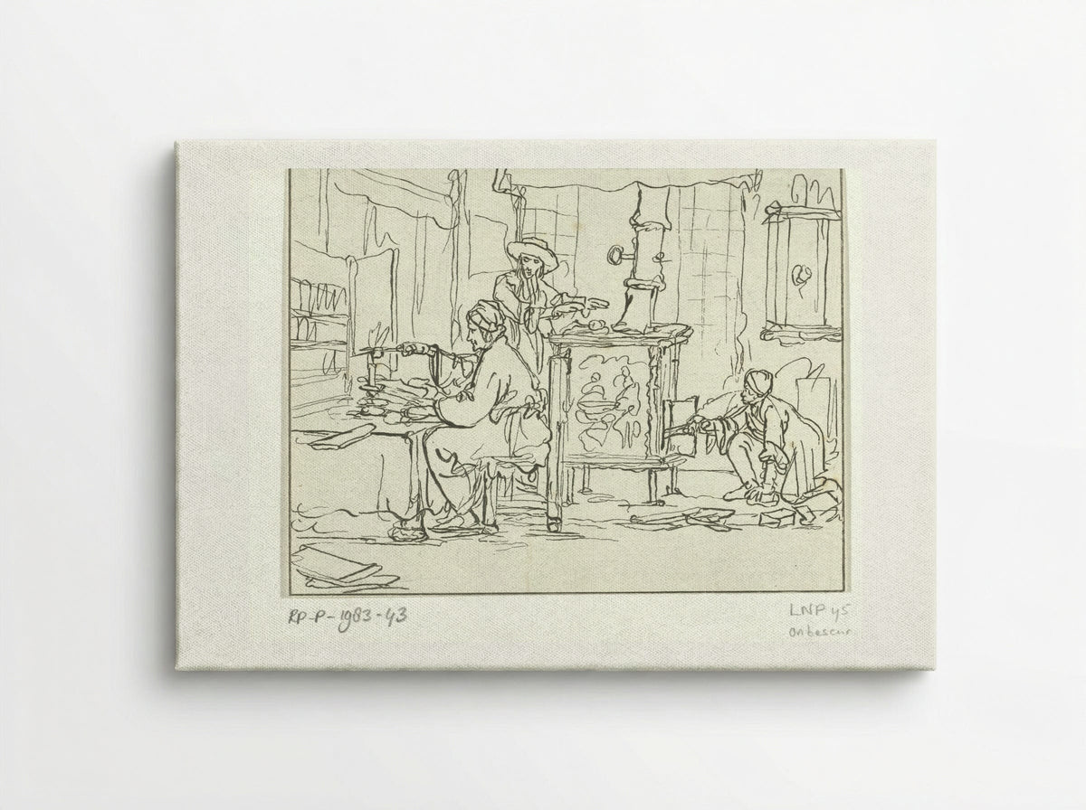 Kaarssnuitende man (Man Trimming a Candle) - Cornelis Brouwer - Canvas