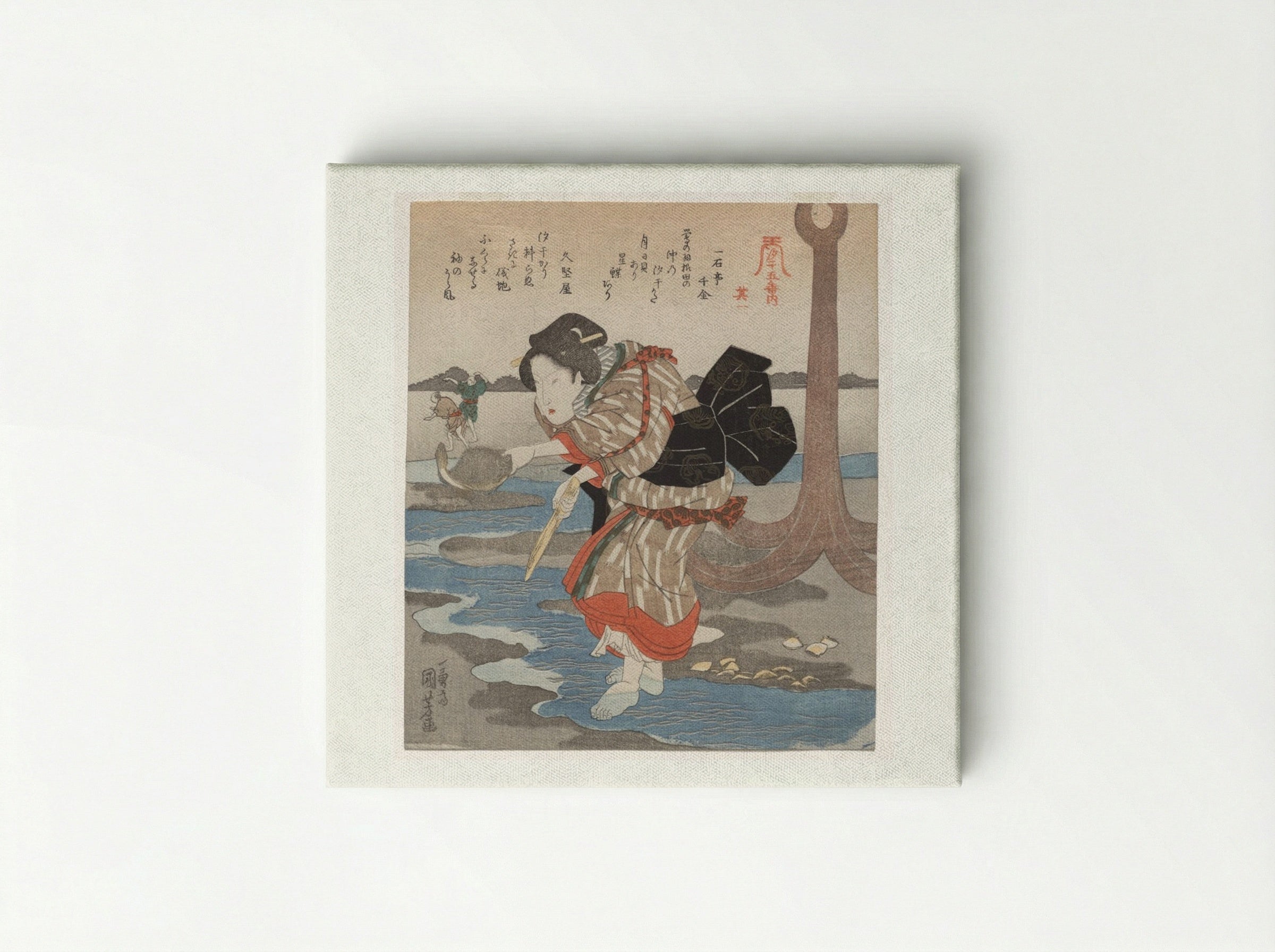 First Print from A Low Tide Pentaptych - Utagawa Kuniyoshi - Canvas