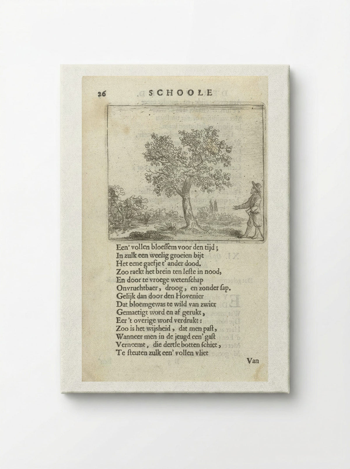 Figuur bij een appelboom - Arnold Houbraken - Canvas