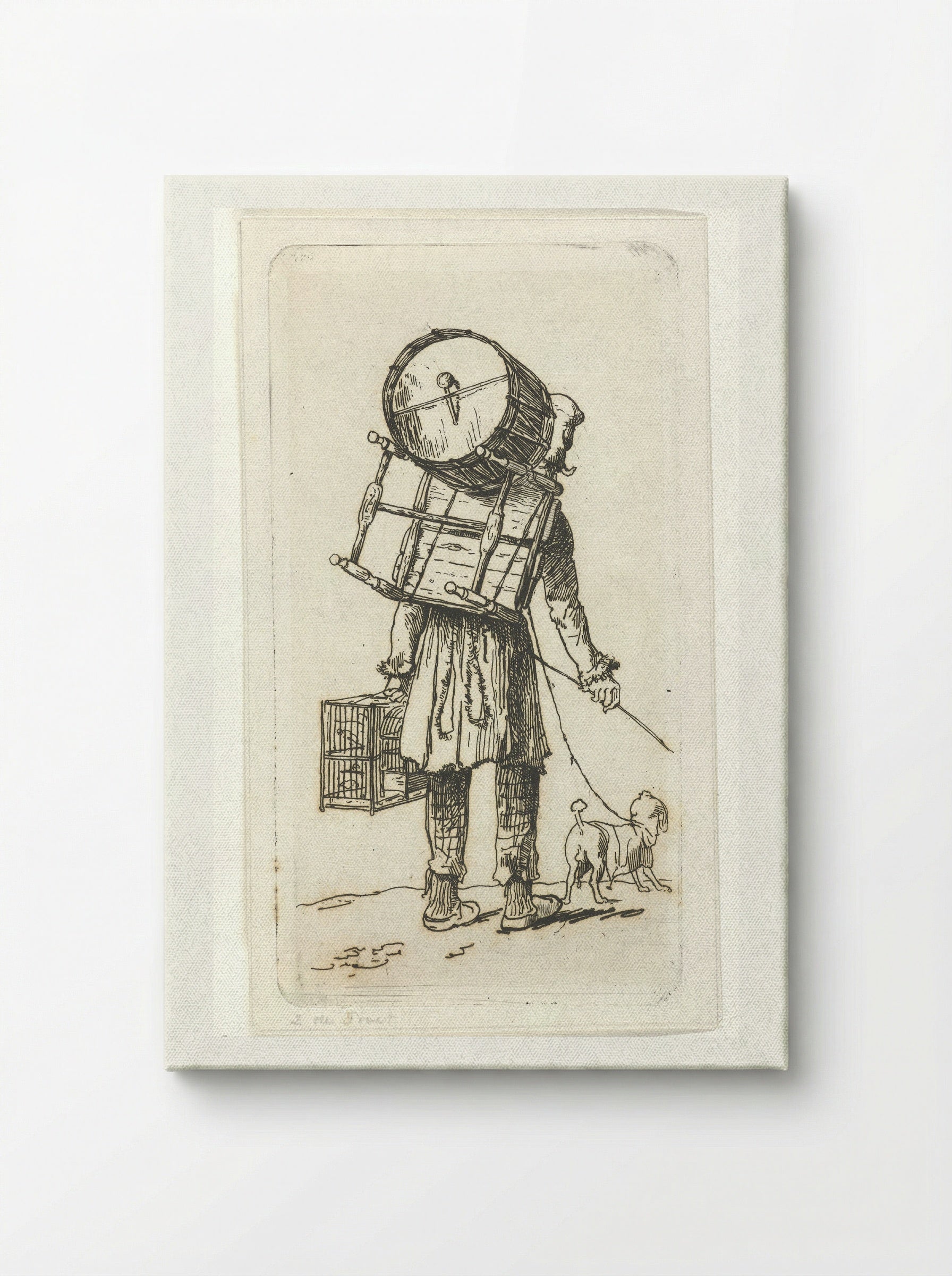 Straatmuzikant met hond - Jacobus Ludovicus Cornet - Canvas
