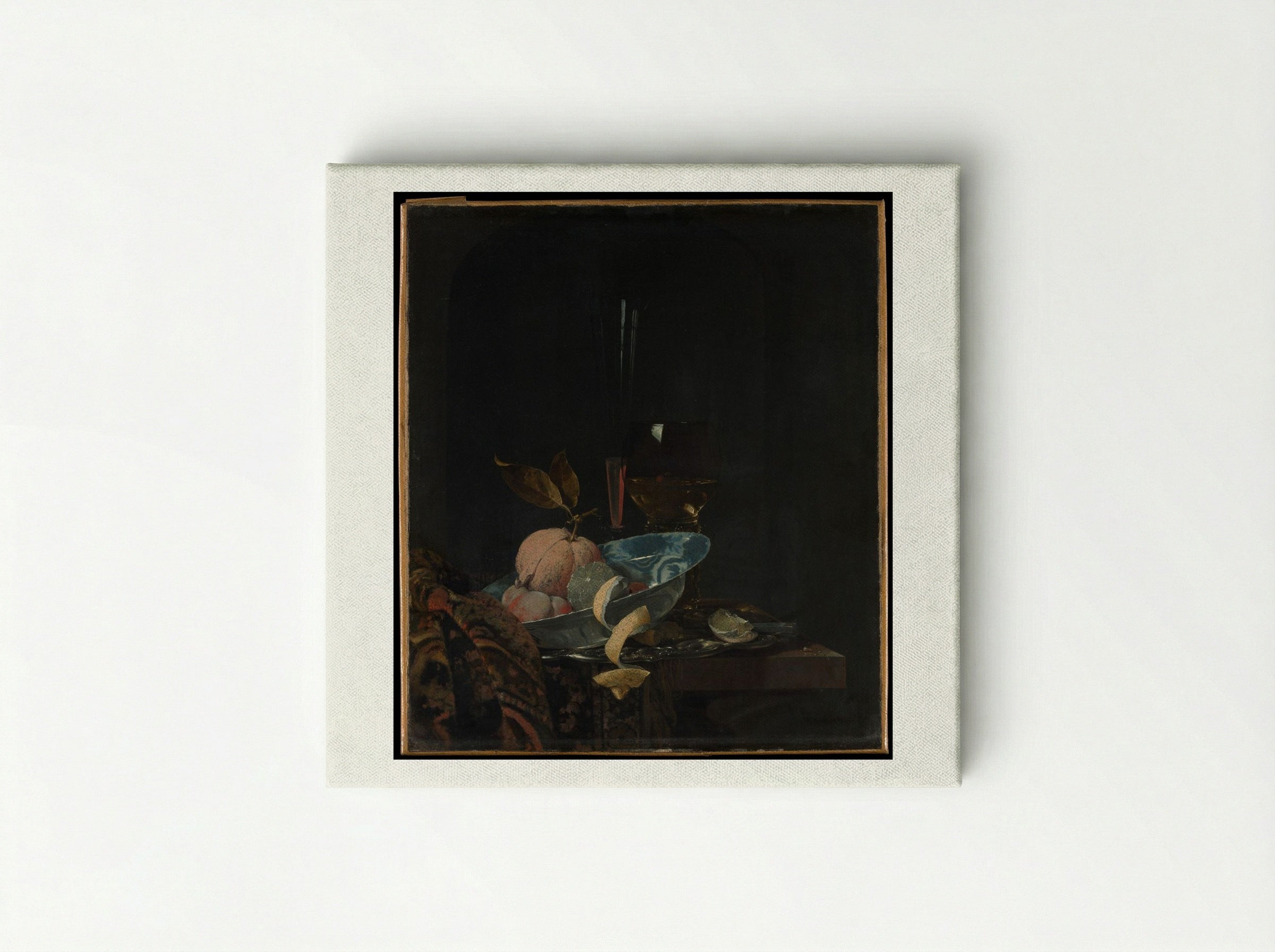 Still Life with Fruit, Glassware, and a Wanli Bowl - Willem Kalf - Canvas