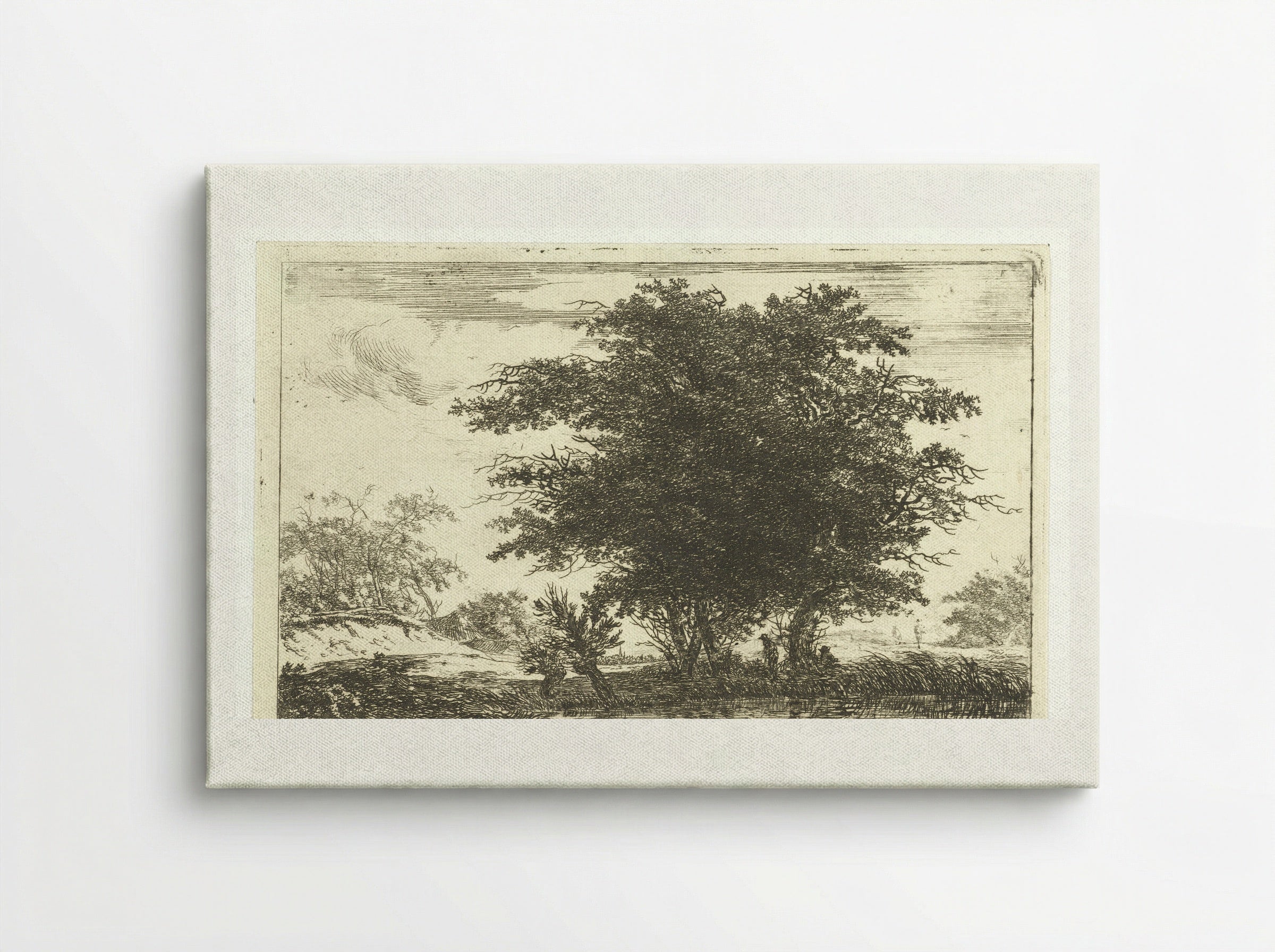 Zwaar geboomte aan een plas - Hermanus van Brussel - Canvas