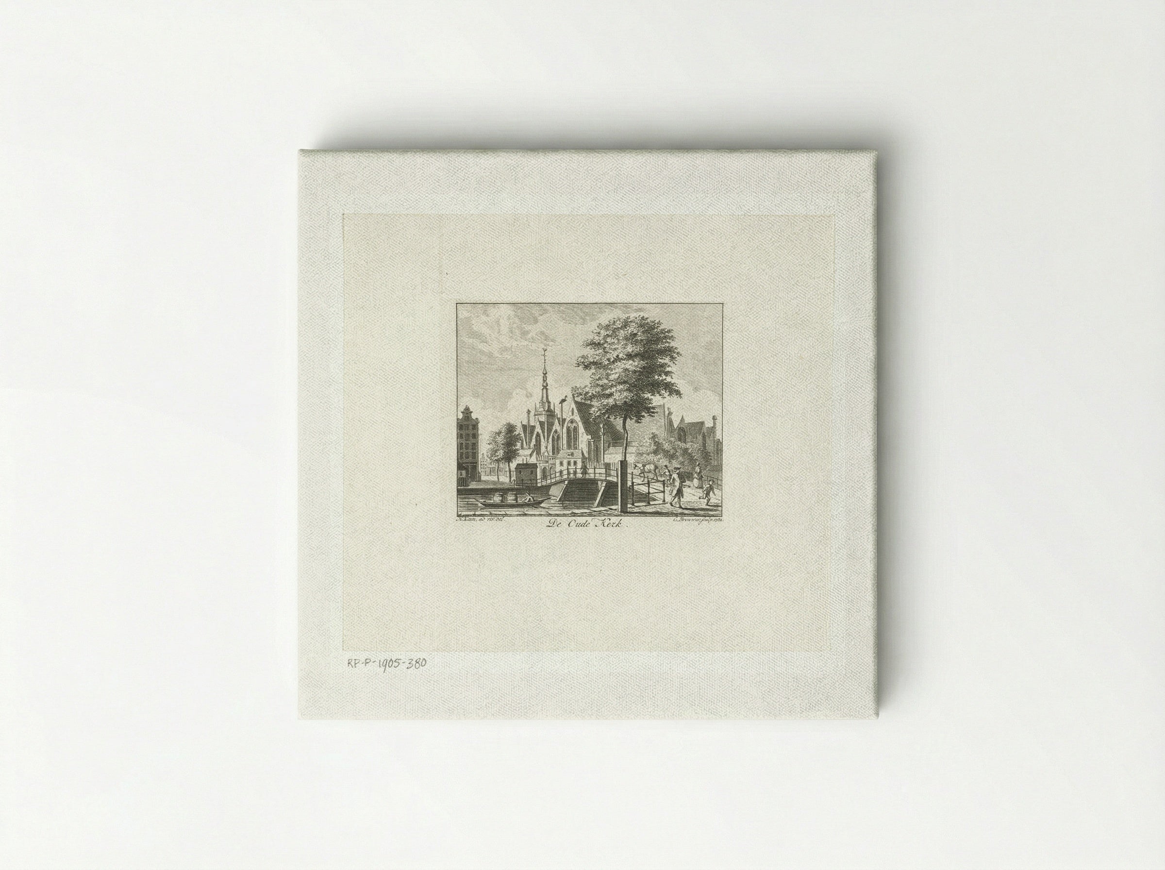 Stadsgezicht met Oude Kerk te Amsterdam - Cornelis Brouwer - Canvas