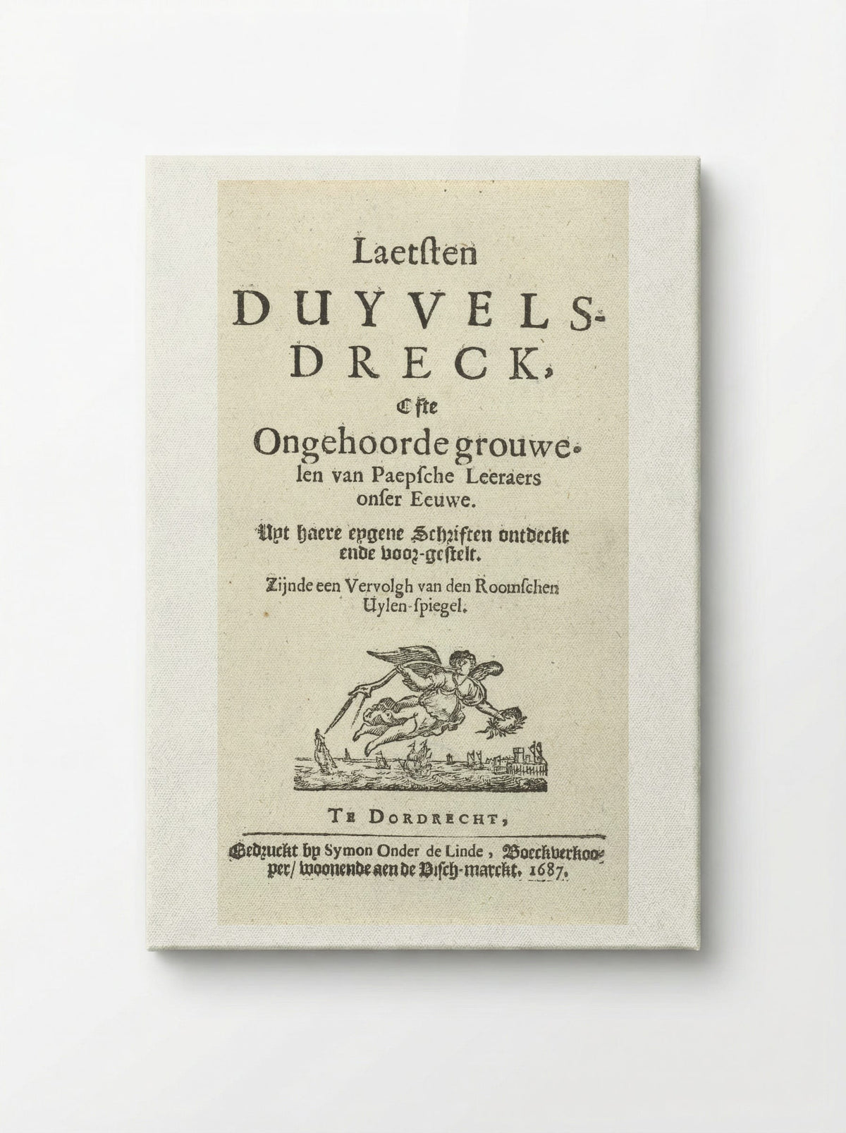 Title Page for J. Lydius, Laetsten duyvels-dreck - Arnold Houbraken - Canvas
