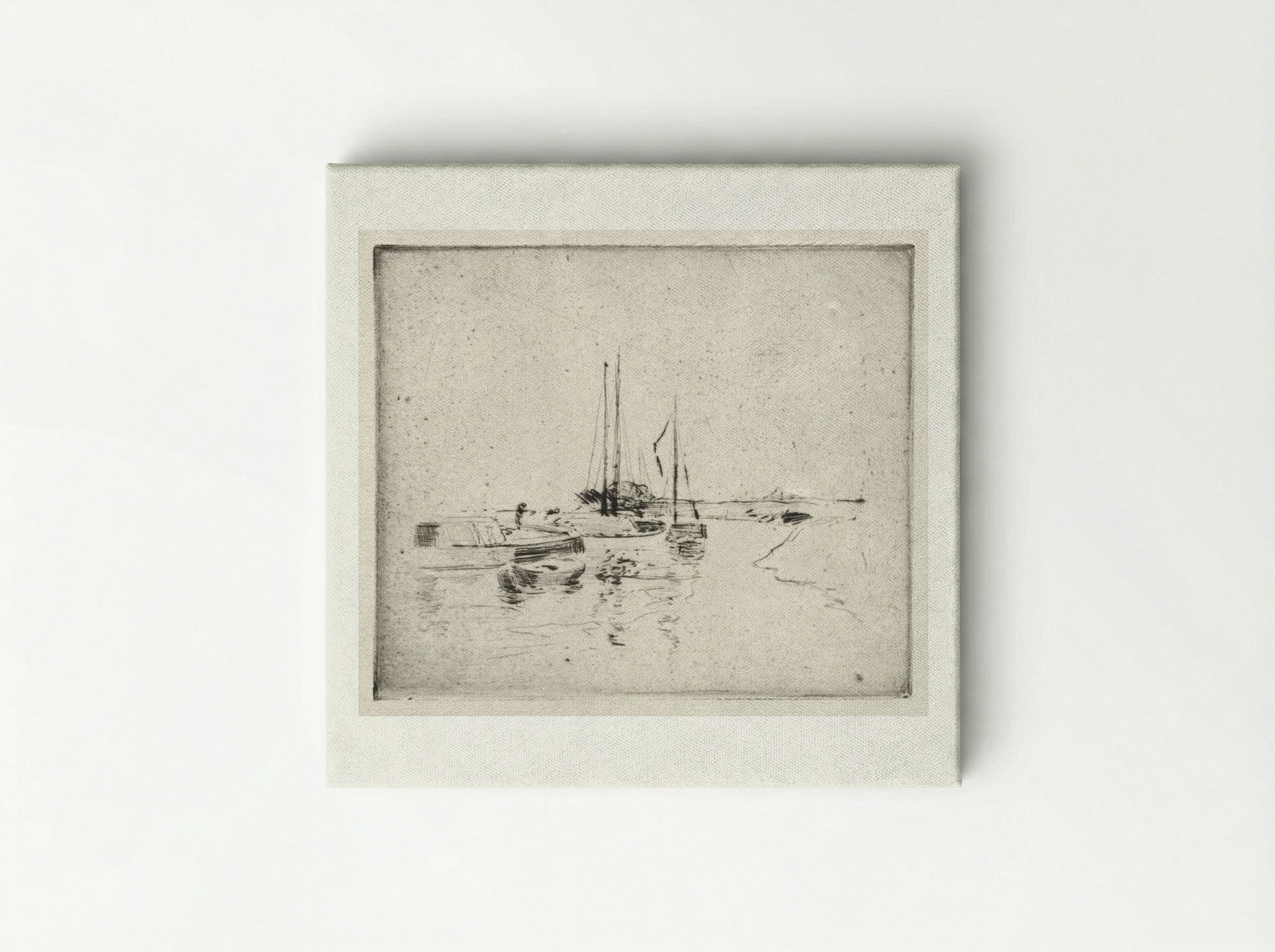 Four Boats on the Canal, Near Dordrecht - John Henry Twachtman - Canvas