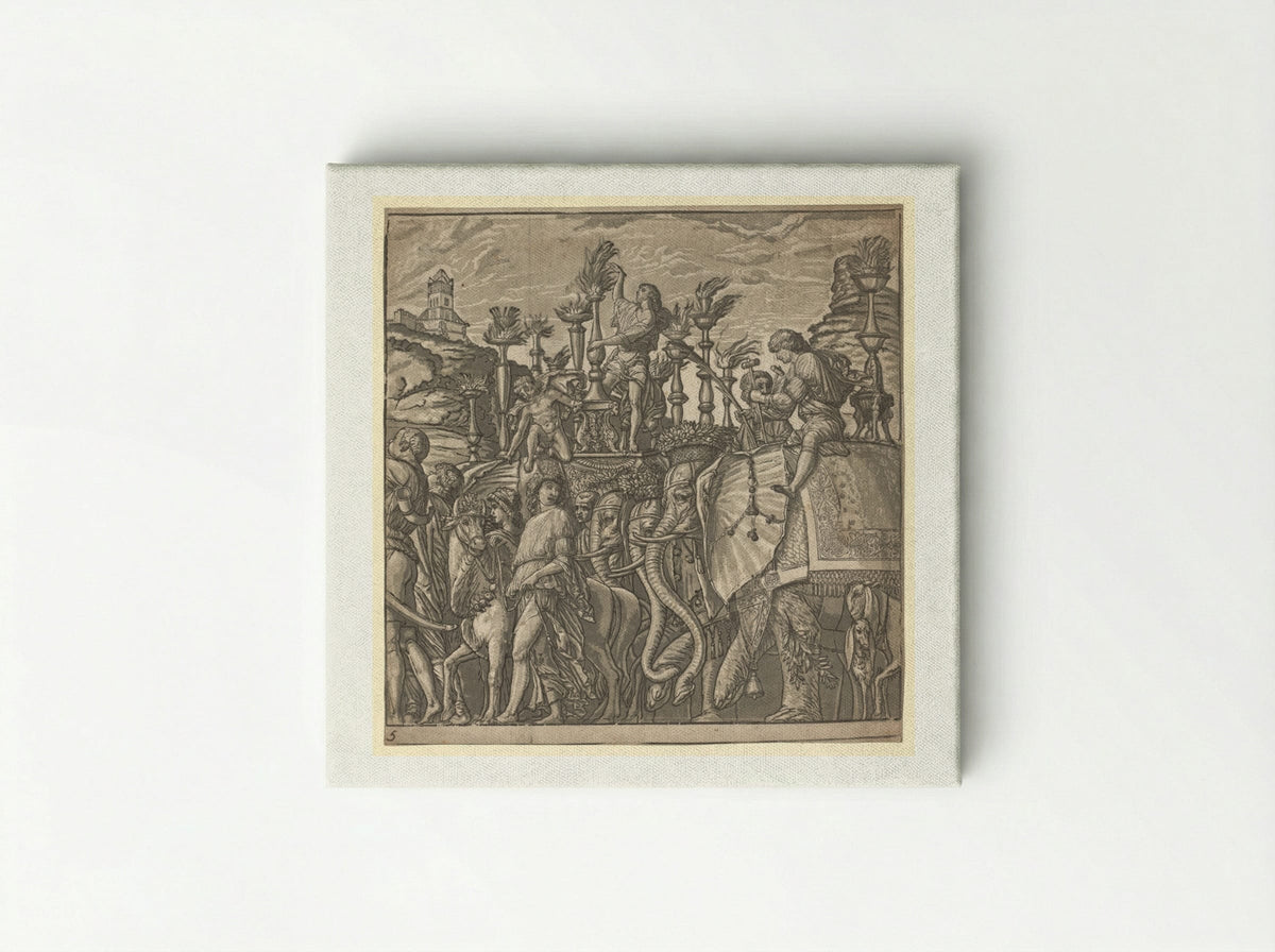 The Triumph of Julius Caesar: Elephants Carrying Torches - Andrea Andreani - Canvas