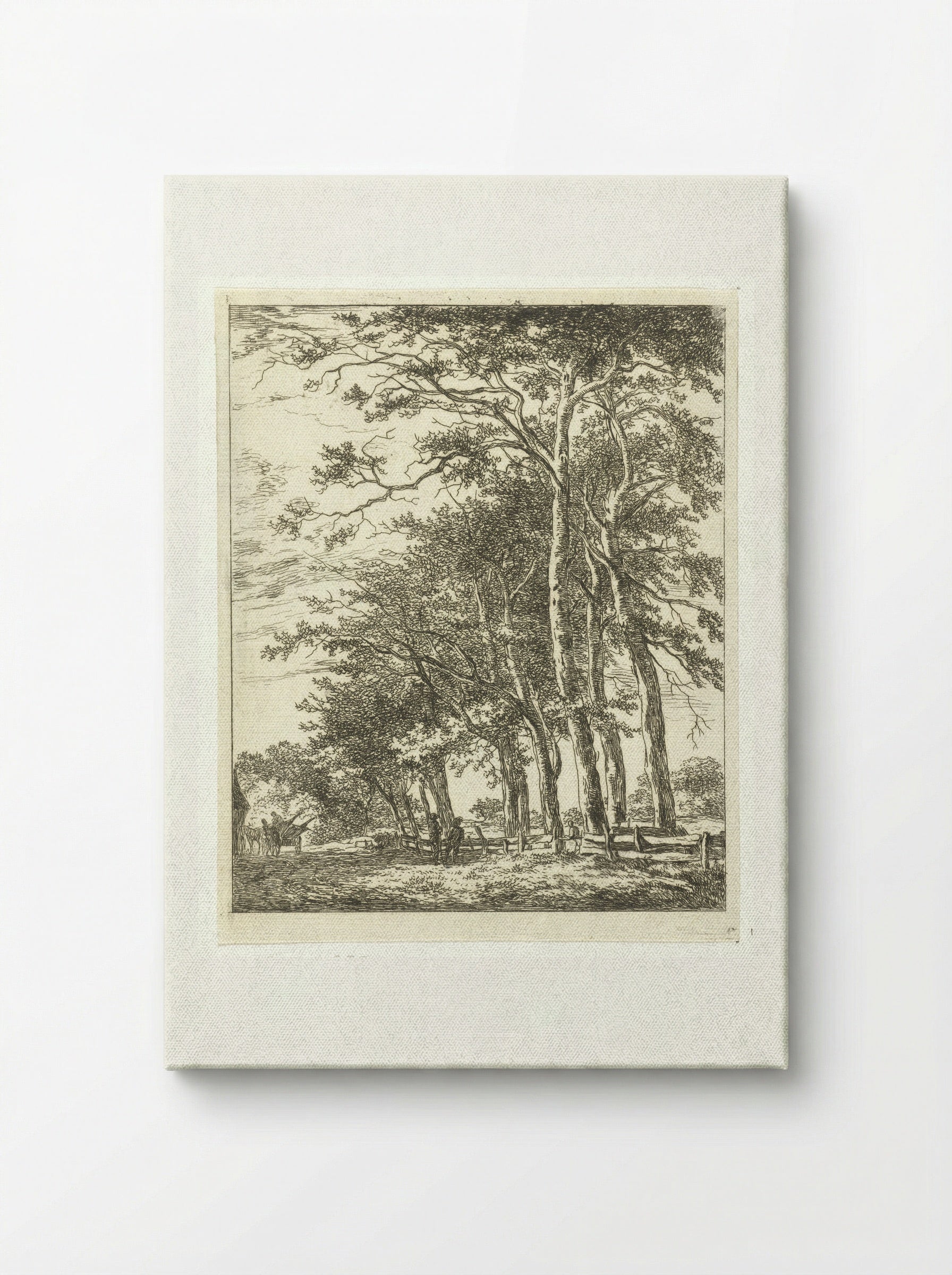 Twee staande figuren bij hoge boomen - Hermanus van Brussel - Canvas