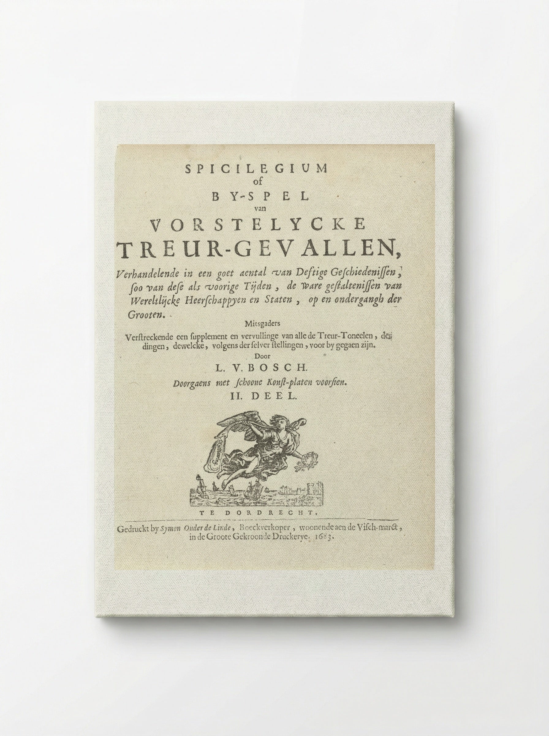 Title Page for Spicilegium - Arnold Houbraken - Canvas
