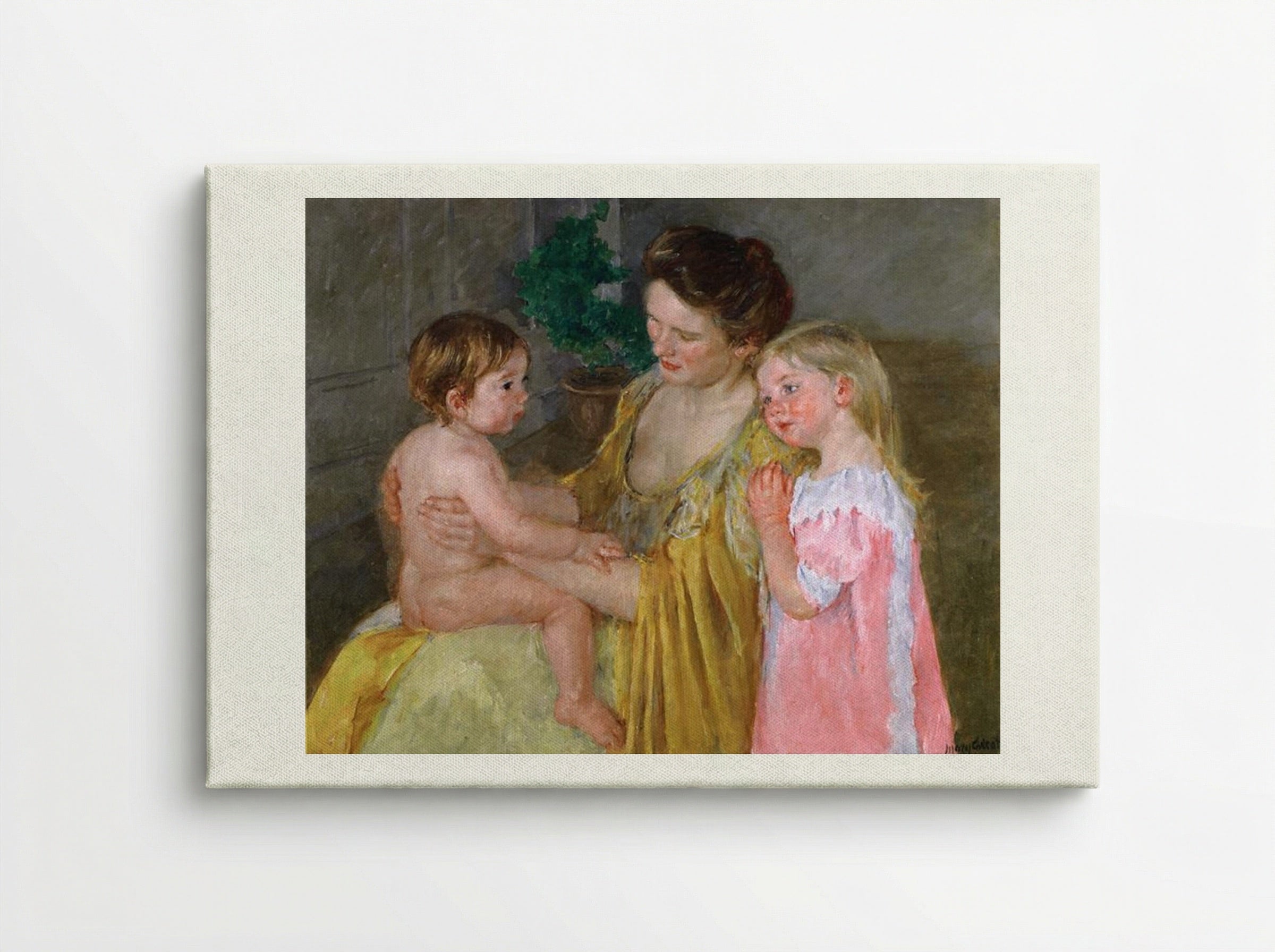 Mother and Two Children - Mary Cassatt - Canvas
