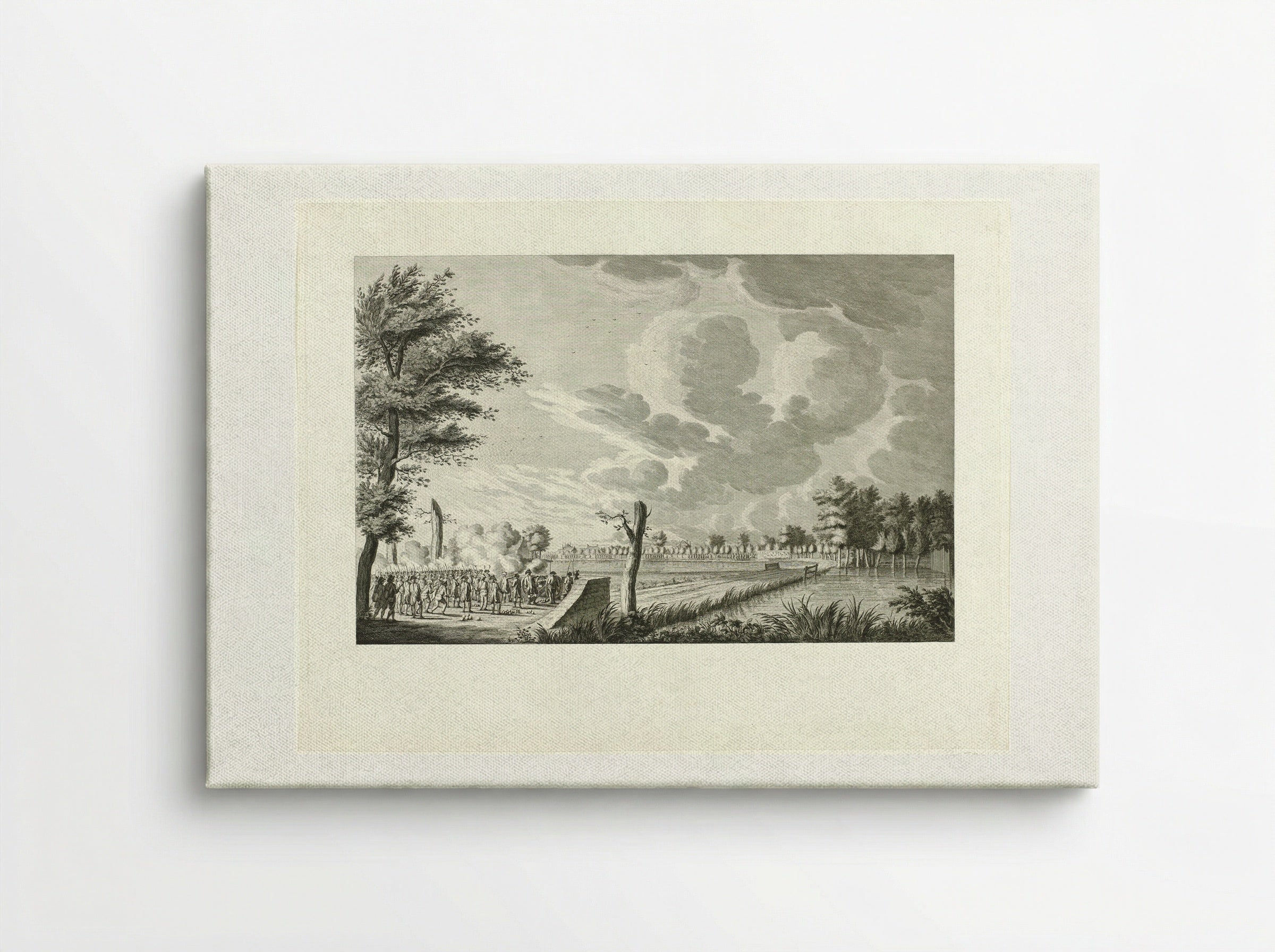 Aanval bij Ouderkerk aan de Amstel - Cornelis Brouwer - Canvas