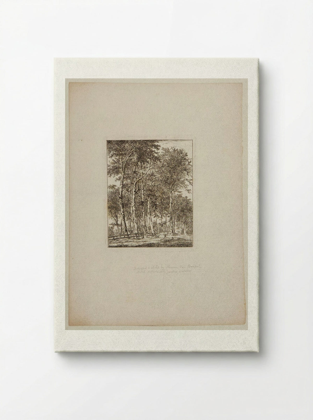 Plate VI (Wooded Scene with Figures) - Hermanus van Brussel - Canvas