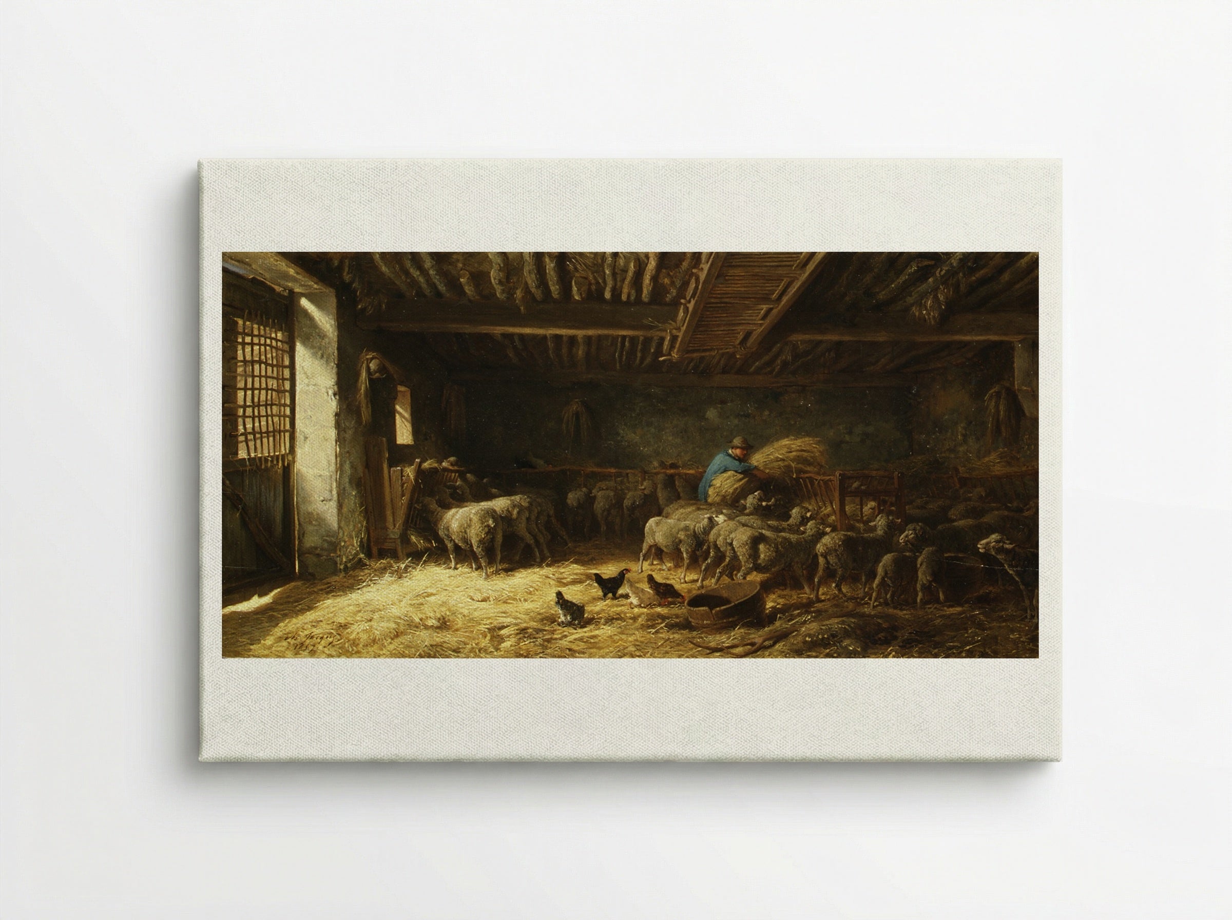 The Sheepfold - Charles Jacque - Canvas