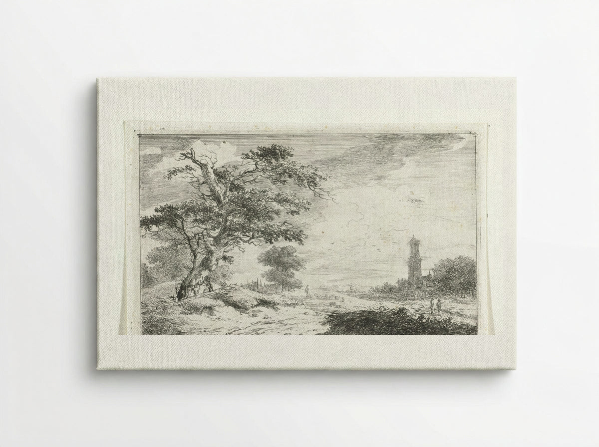 Kerktoren bij zandvlakte - Hermanus van Brussel - Canvas