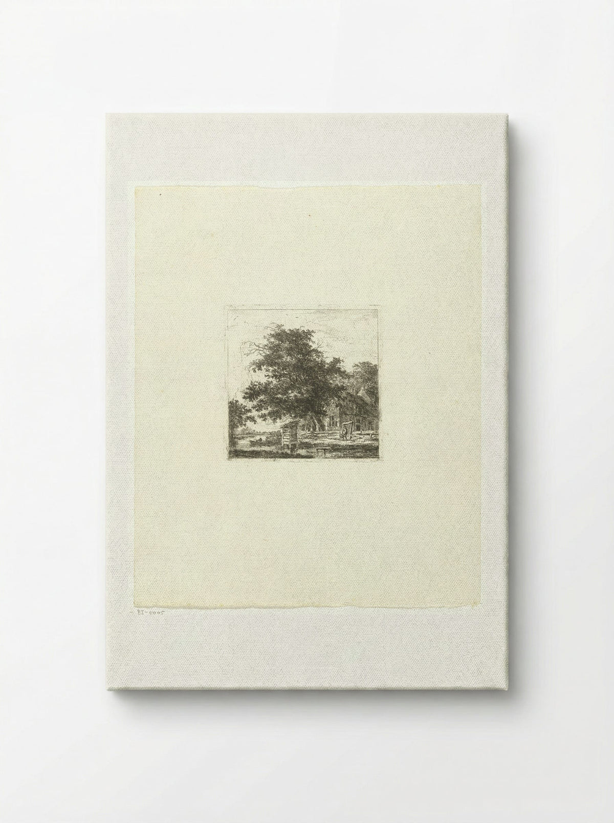 Landschap met huis en visser in een boot - Hermanus van Brussel - Canvas