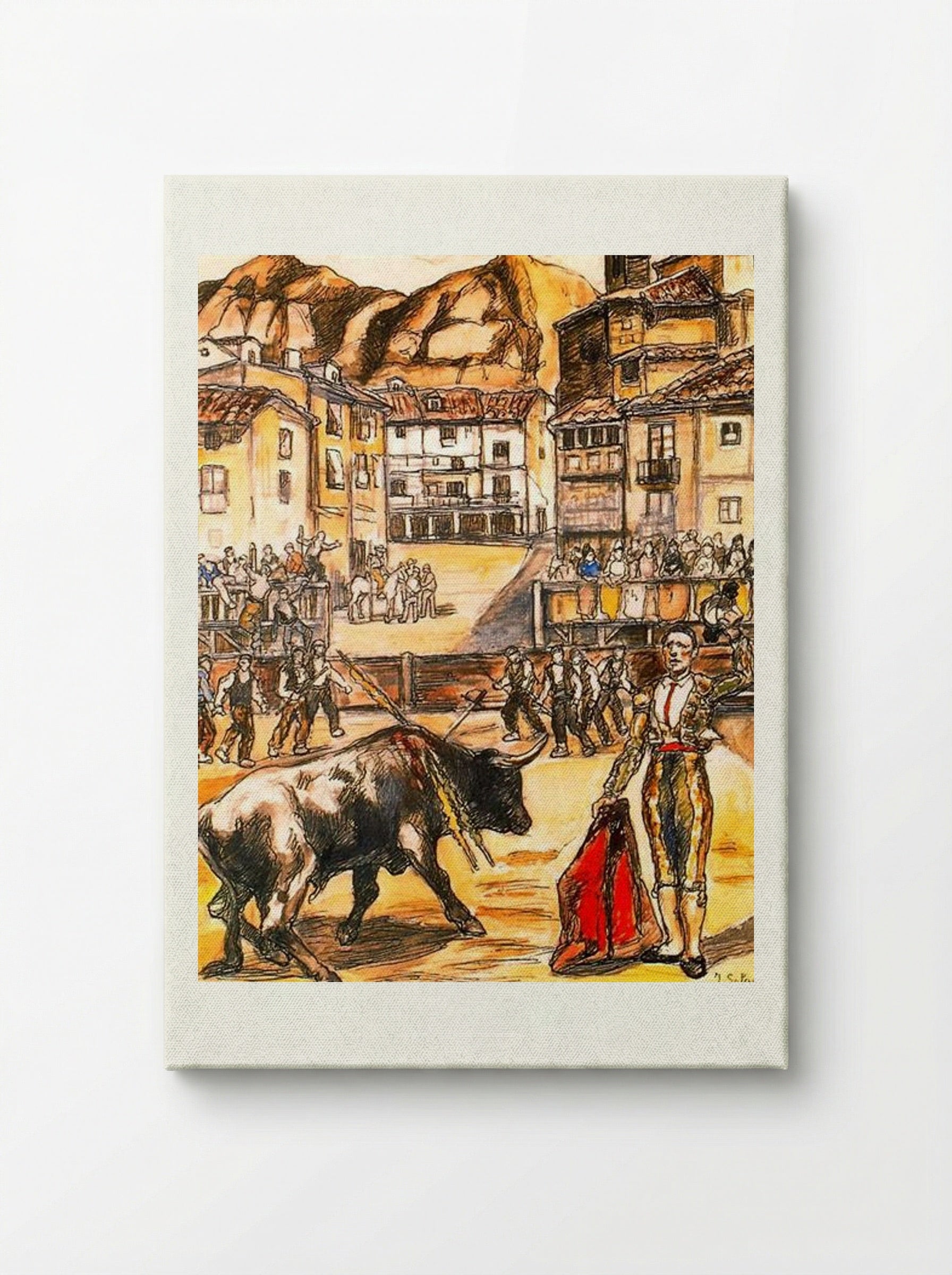 Cape in a Village - José Gutiérrez Solana - Canvas