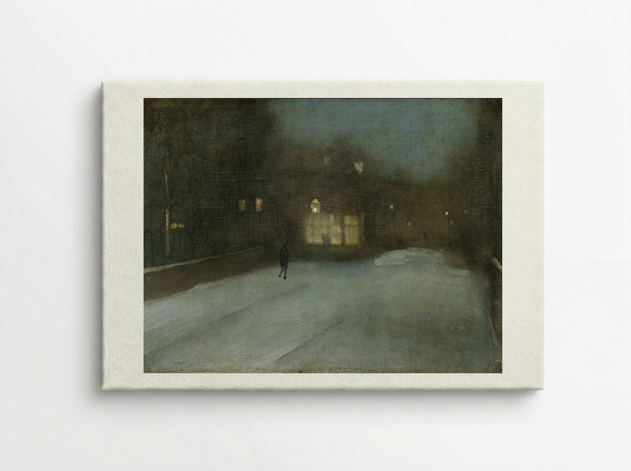 Nocturne in Grey and Gold: Chelsea Snow - James Abbott McNeill Whistler - Canvas