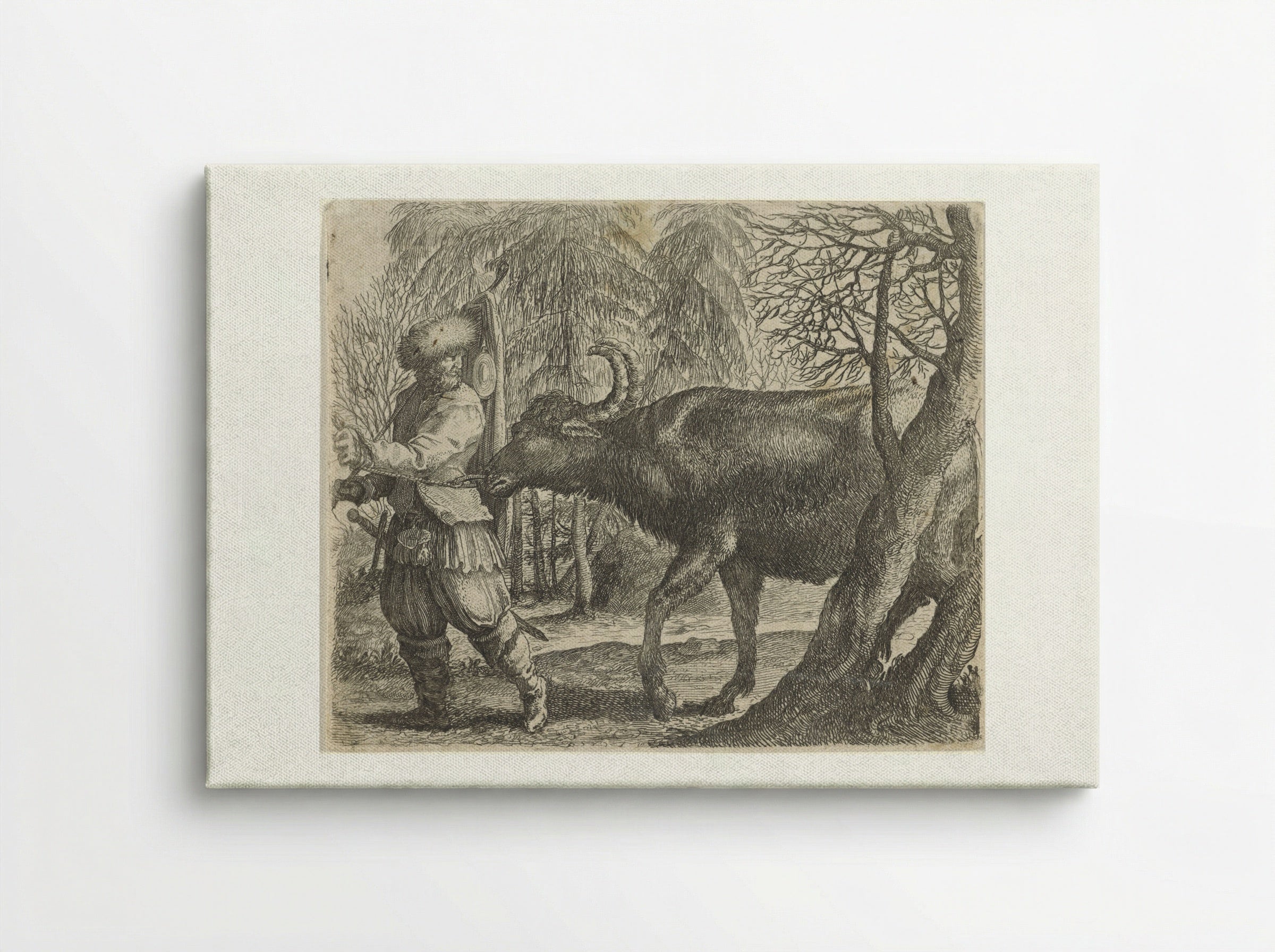 Fabel van de buffel en de boer - Aegidius Sadeler (II) - Canvas