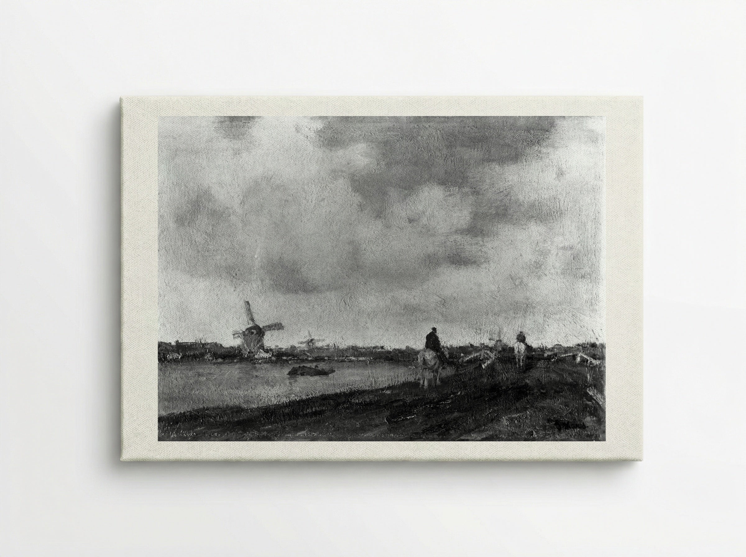 Windmills by a Canal - Jacob Maris - Canvas