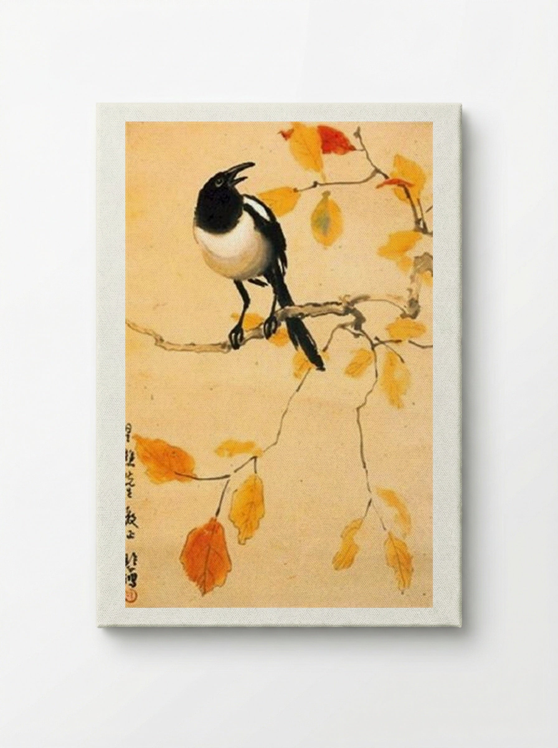 A Magpie on a Maple Branch - Xu Beihong - Canvas
