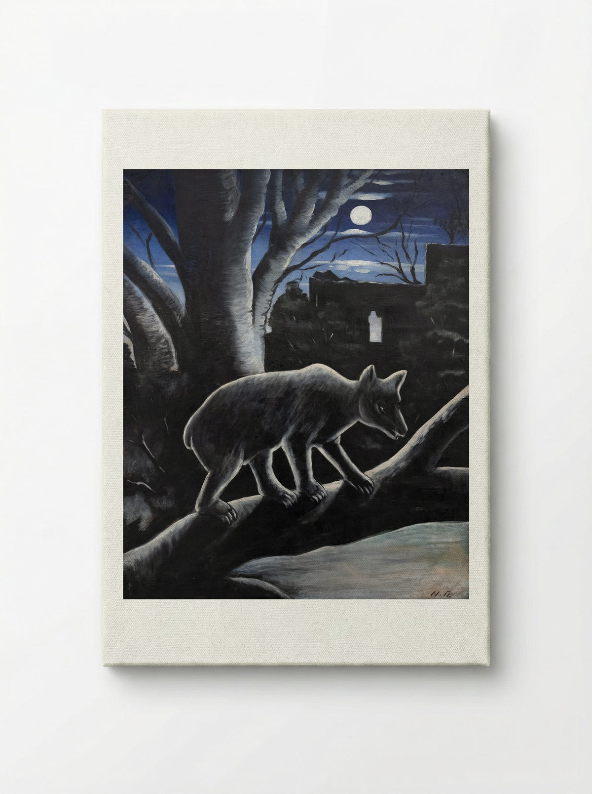 A Bear in a Moon Night - Niko Pirosmani - Canvas