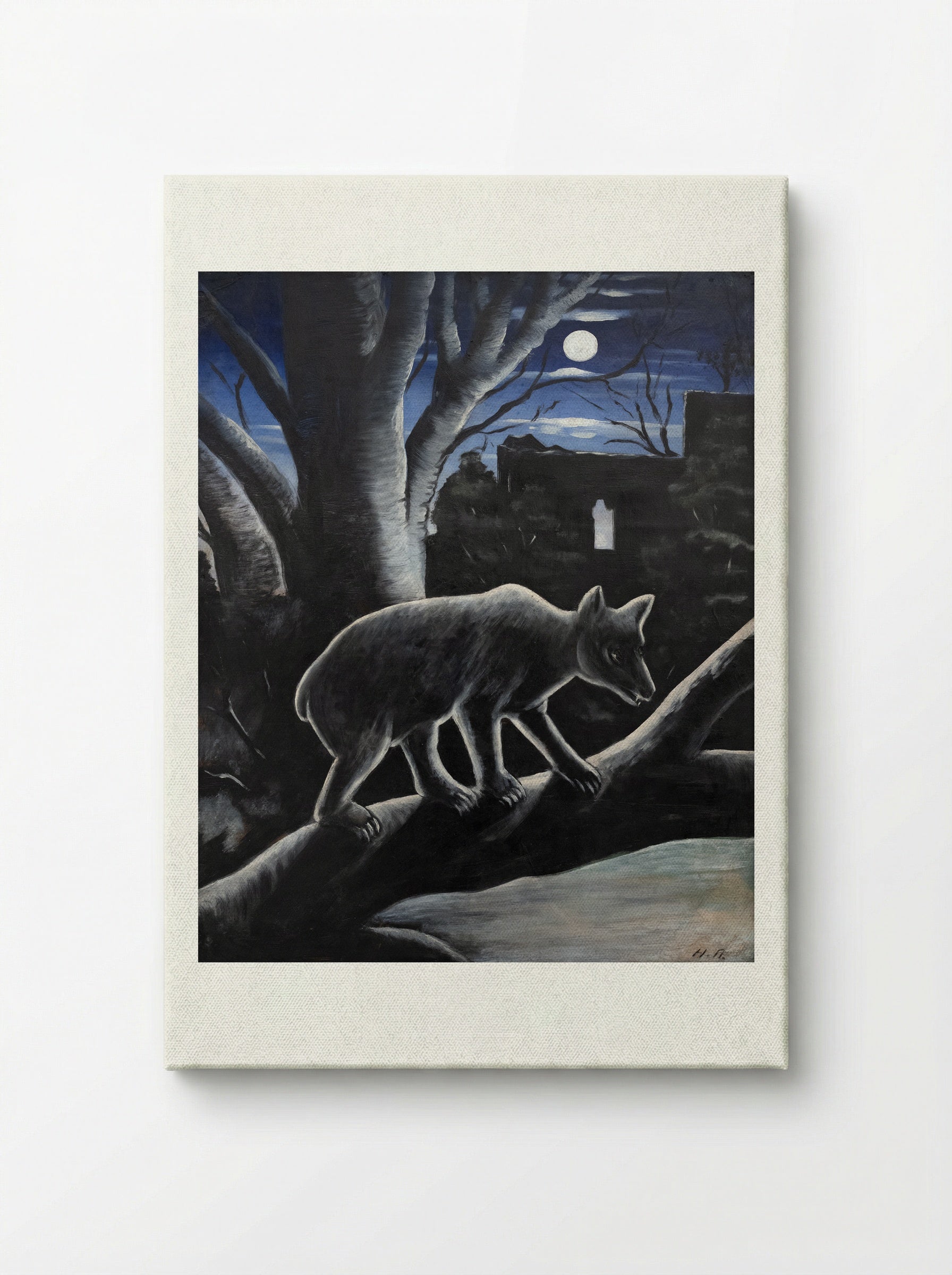 A Bear in a Moon Night - Niko Pirosmani - Canvas