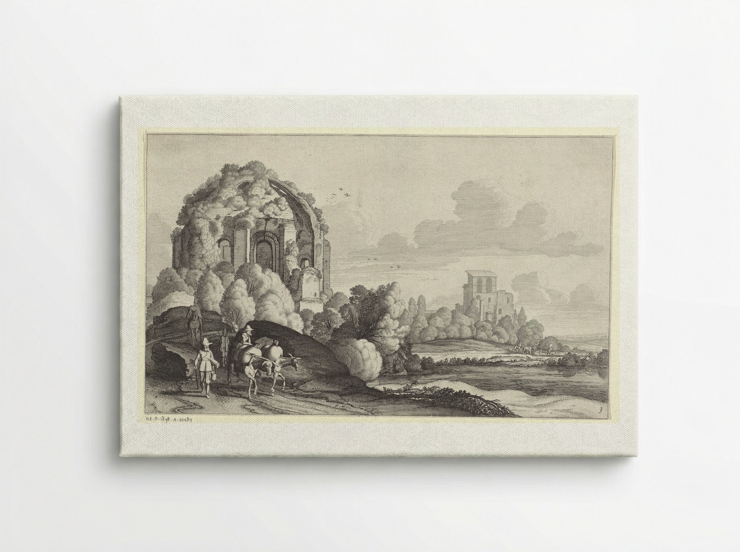 Travellers at the Temple of Minerva Medica, Rome - Jan van de Velde II - Canvas