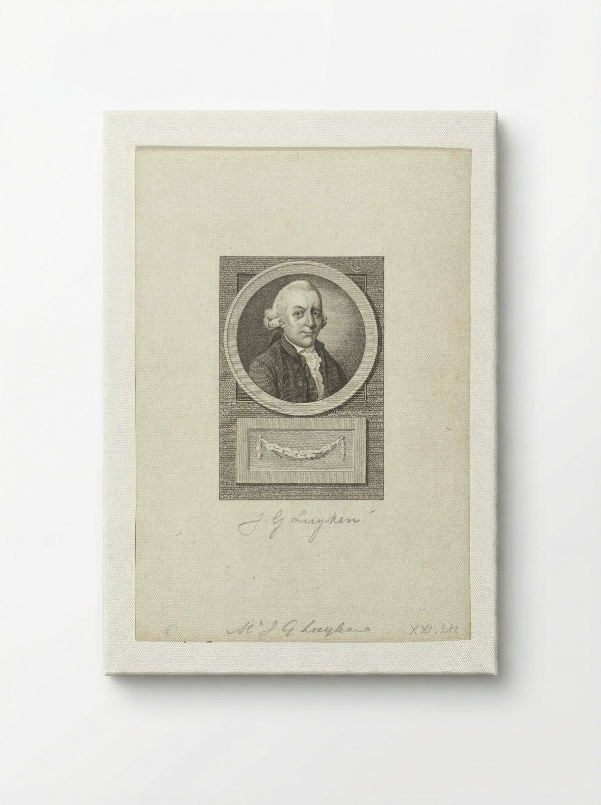 Portret van Johannes Gerardus Luyken - Reinier Vinkeles (I) - Canvas