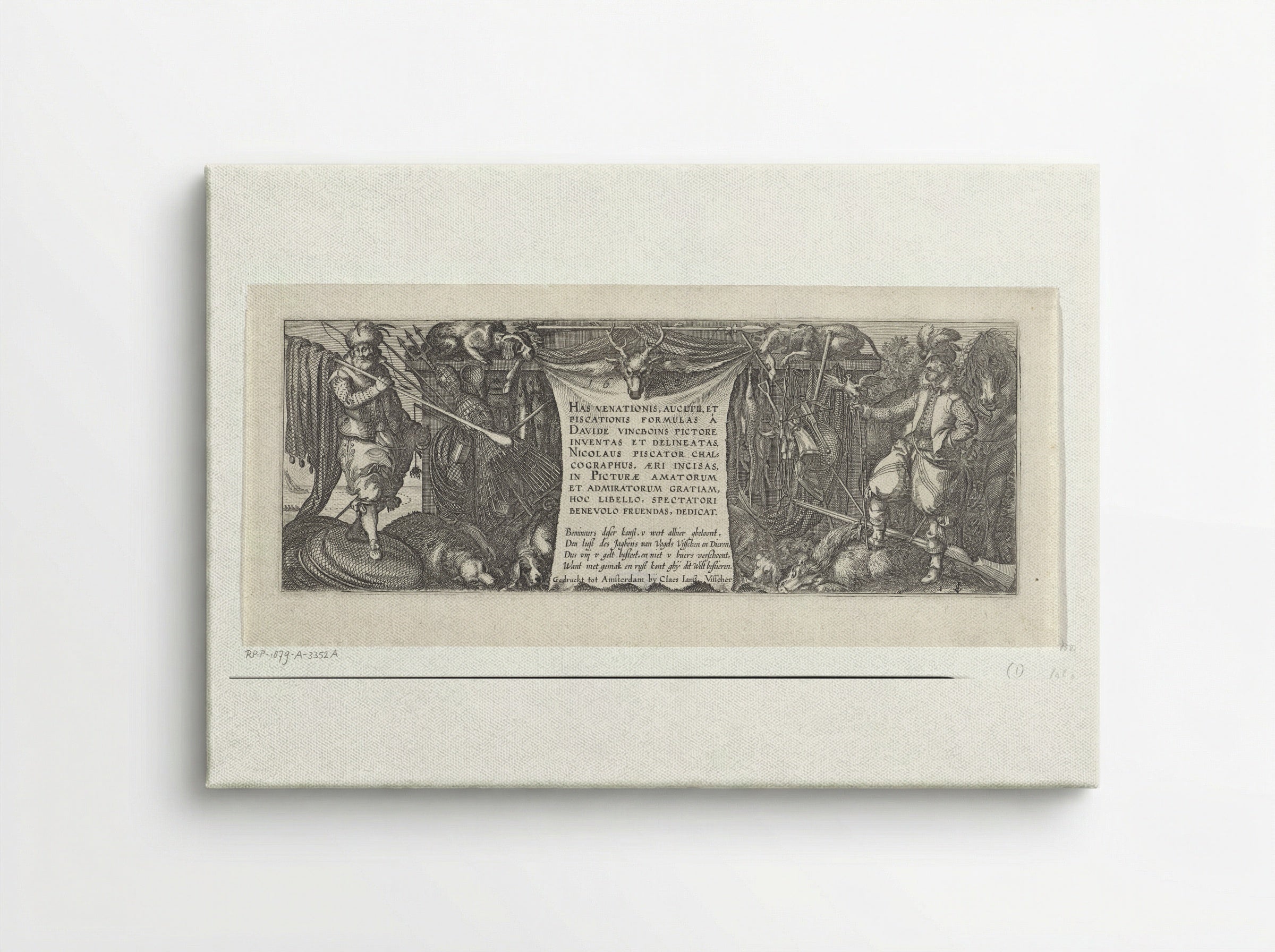 Title Print for a Series of Hunting Scenes - Claes Jansz. Visscher (II) - Canvas