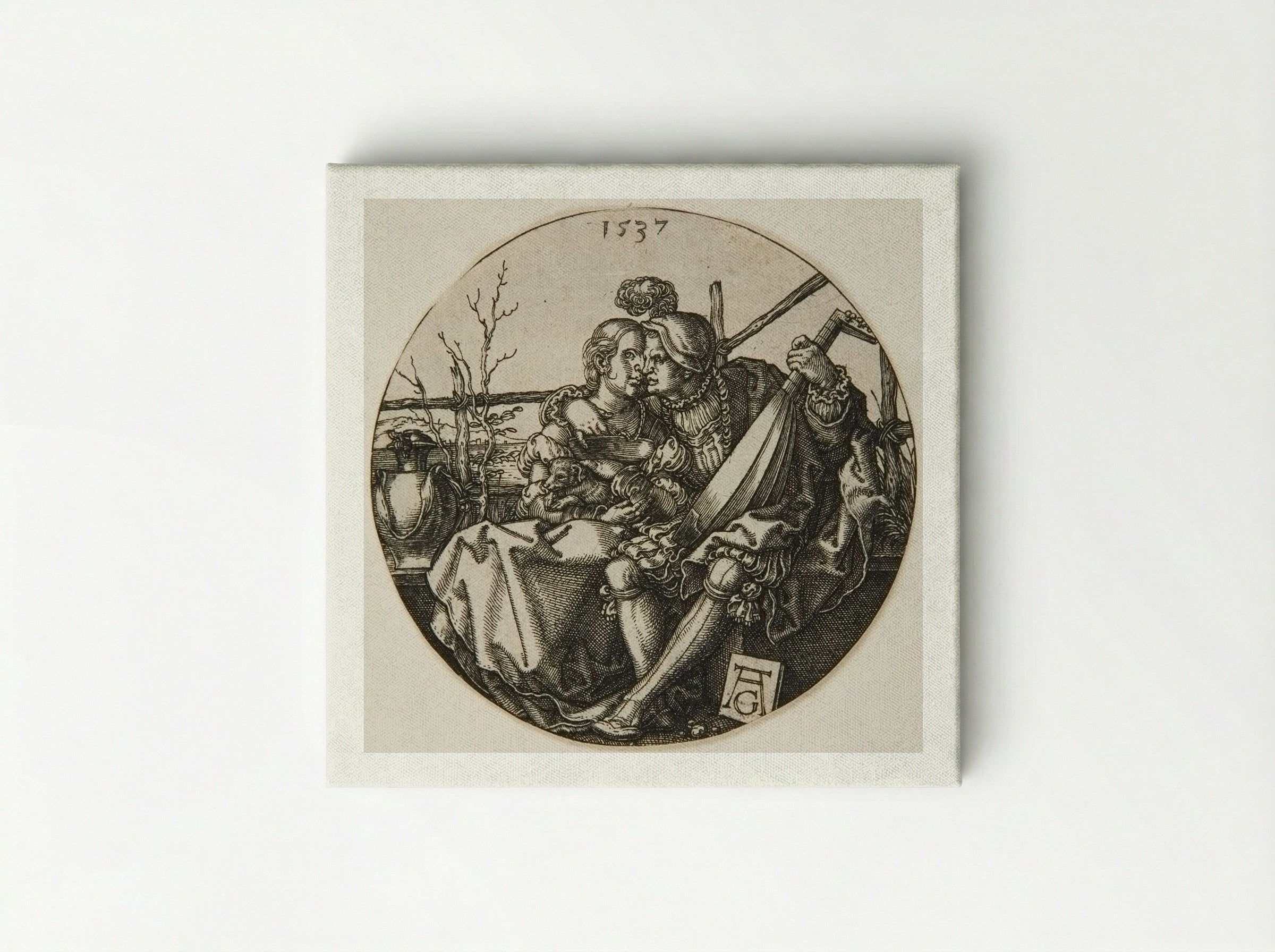A Lute-Player and His Mistress - Heinrich Aldegrever - Canvas