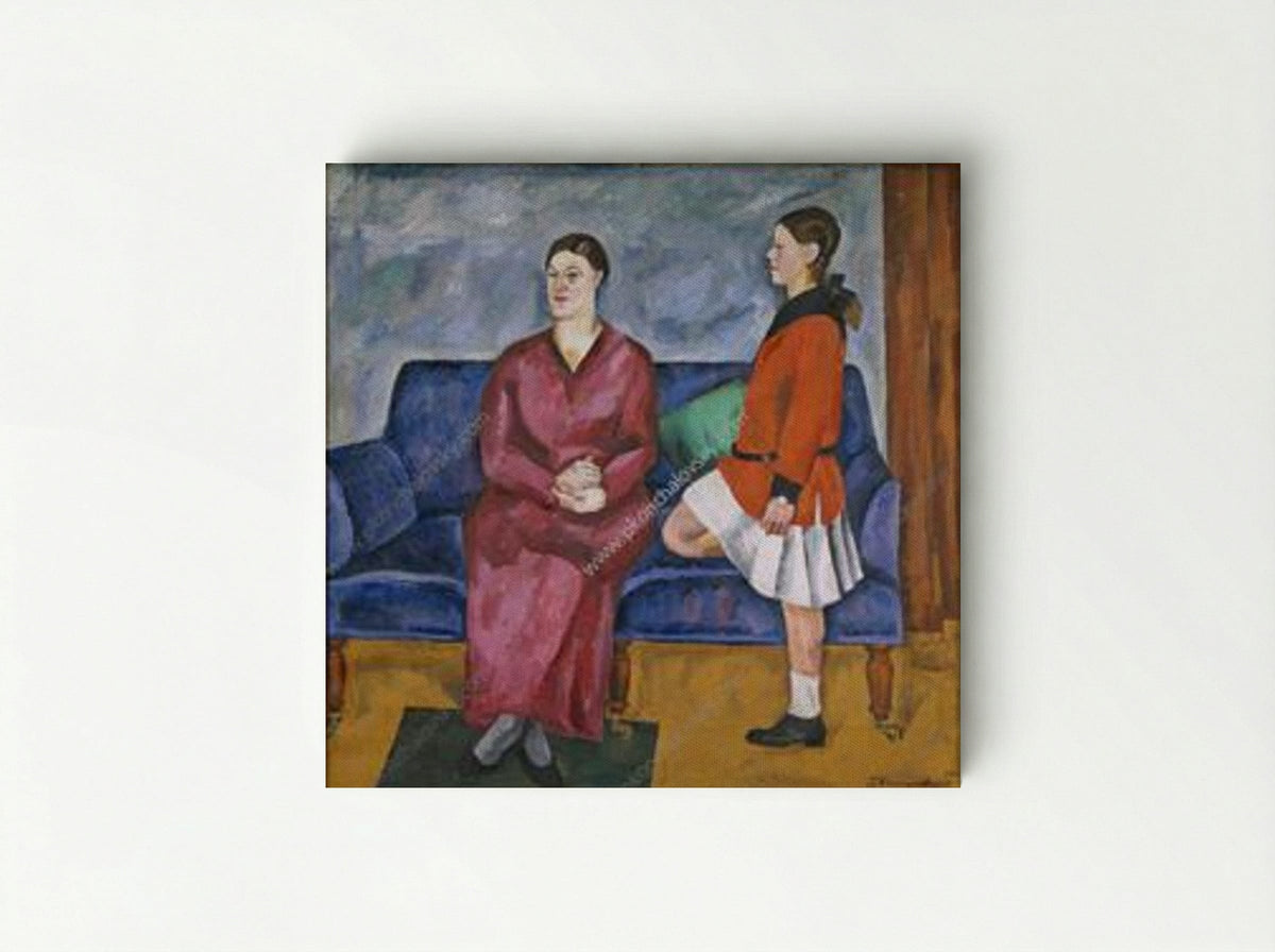 Portrait of S. P. Konchalovsky with her daughter - Pyotr Konchalovsky - Canvas