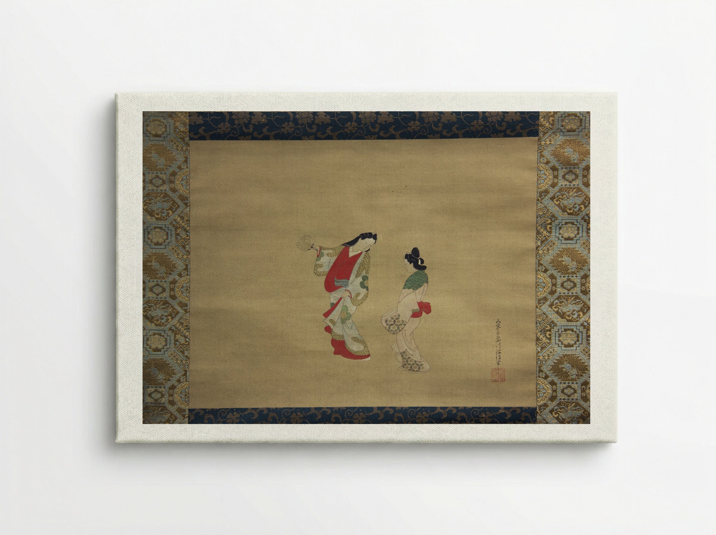 Woman and Attendant - Nishikawa Sukenobu - Canvas