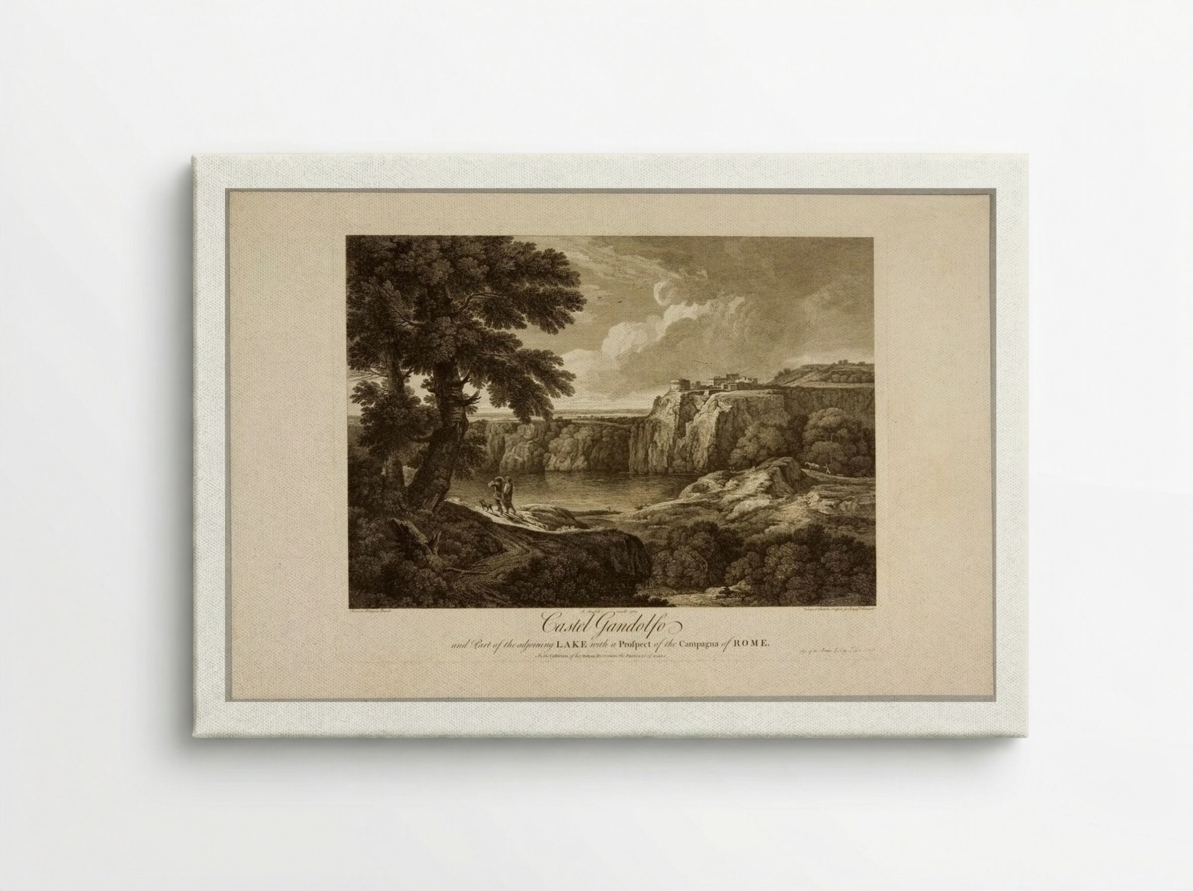 Castel Gandolfo and Part of the Adjoining Lake - François Vivares - Canvas