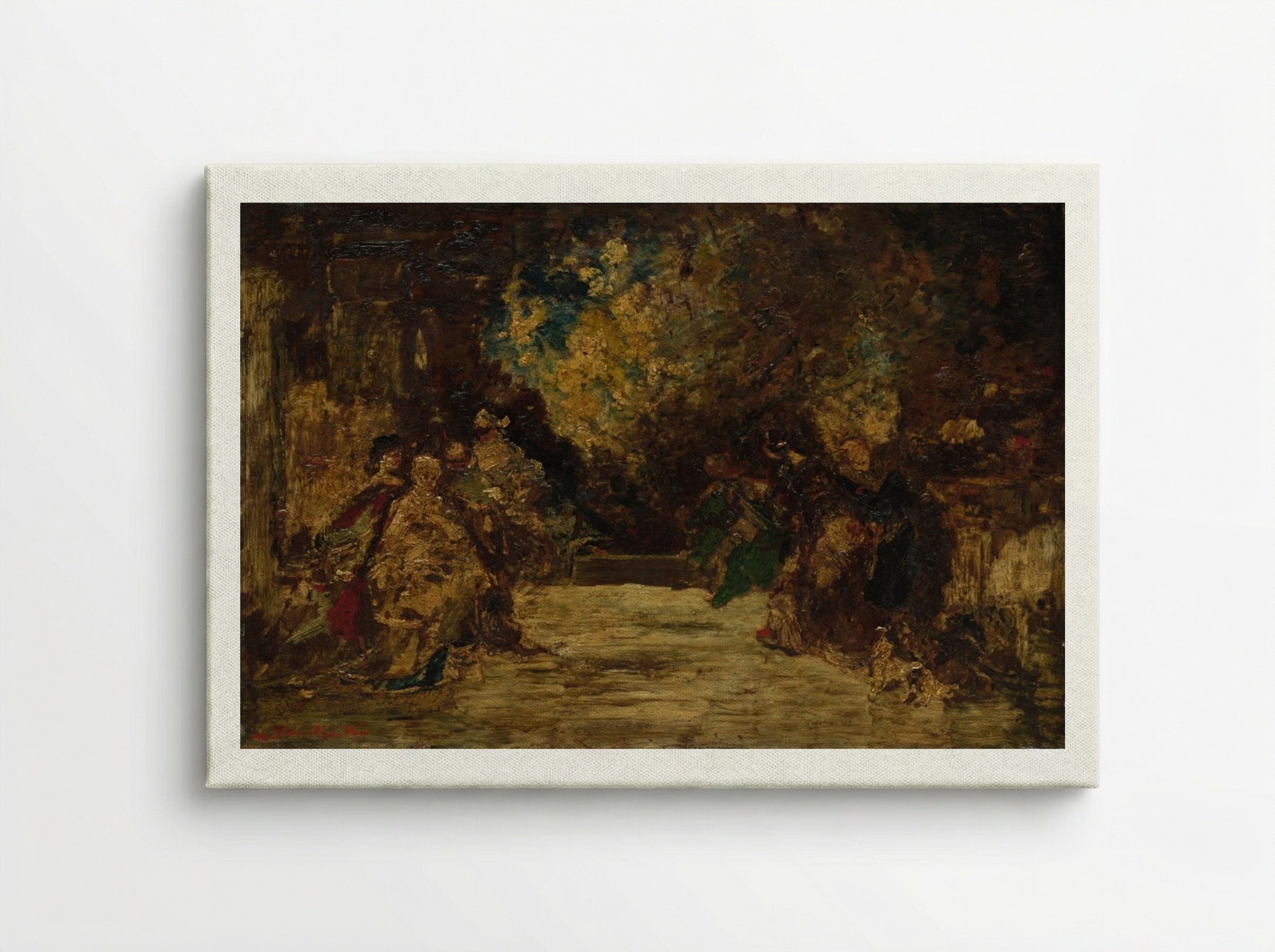Figures on a Terrace - Adolphe Monticelli - Canvas