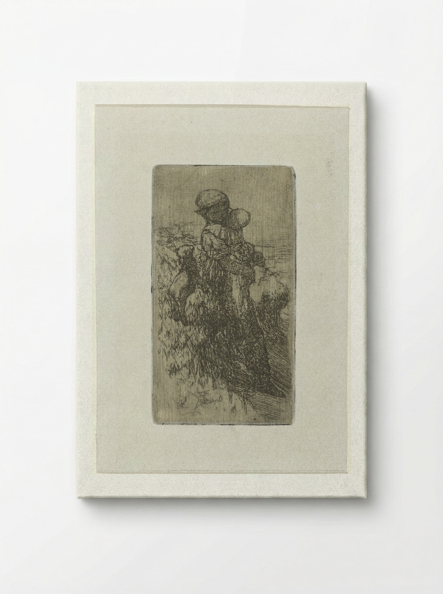Meisje met kind op de arm bij een lam - Matthijs Maris - Canvas