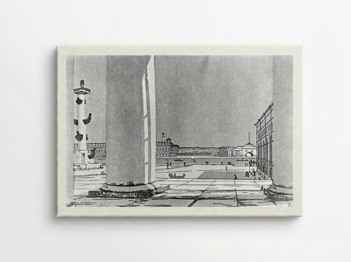 Neva through the columns of the Exchange - Anna Ostroumova-Lebedeva - Canvas