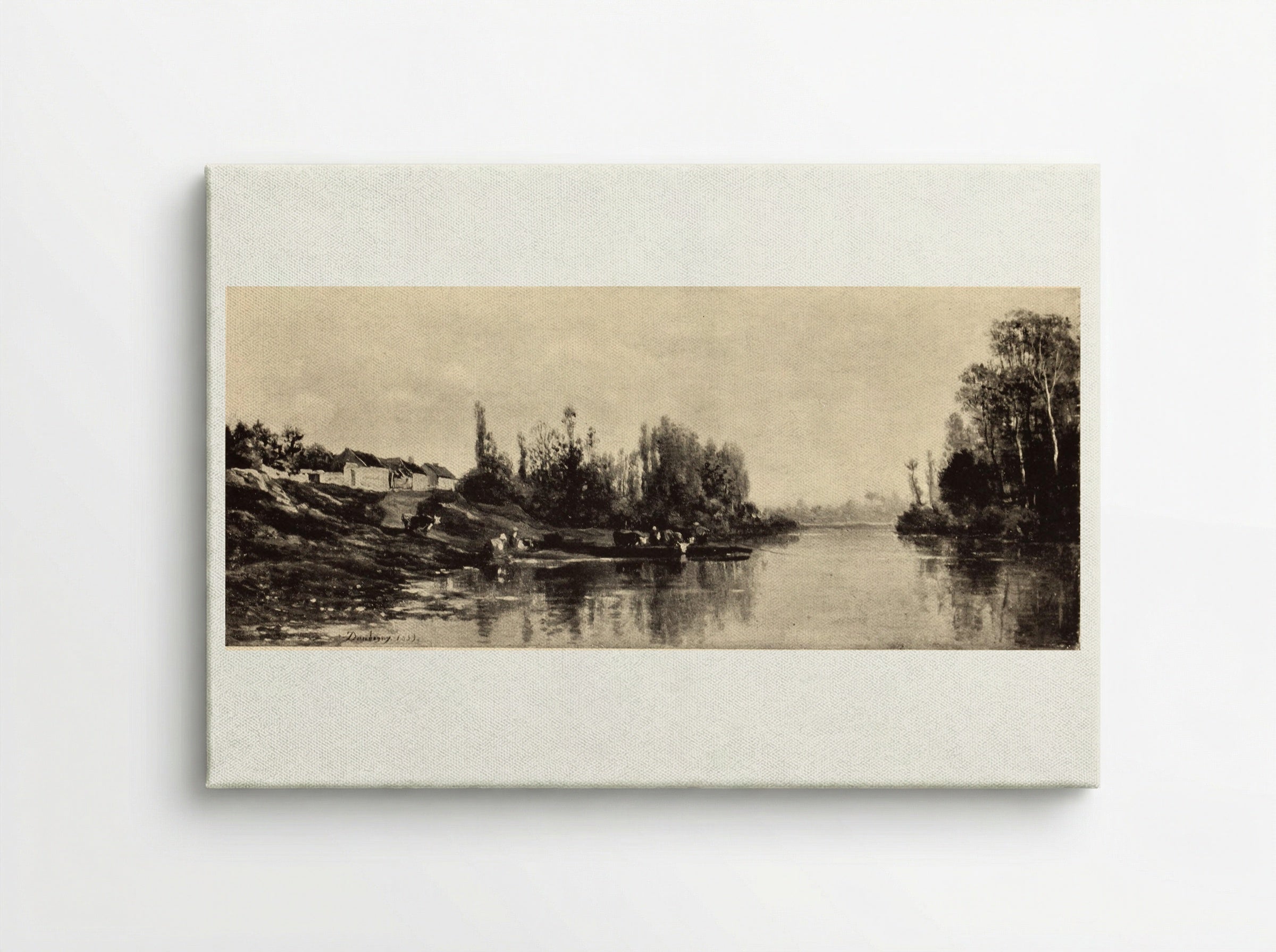A Bend in the River Oise - Charles-Francois Daubigny - Canvas