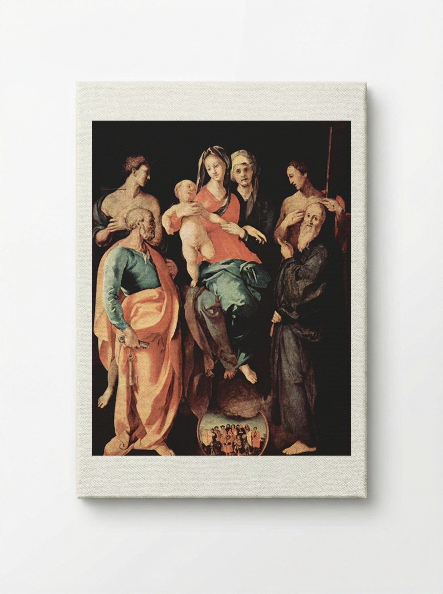 Madonna with St. Anne, St. Sebastian, St. Peter, St. Benedict and St. Filippus - Jacopo Pontormo - Canvas