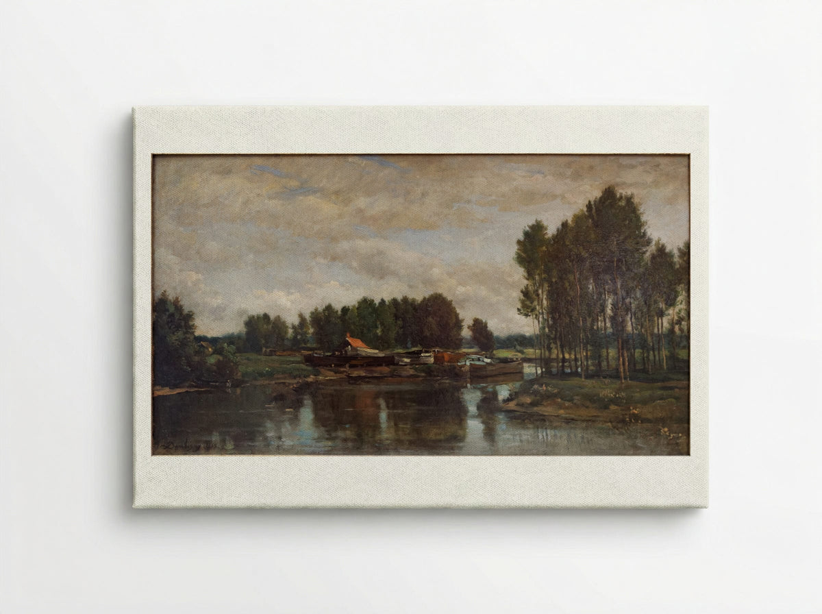 Boats on the Oise - Charles-Francois Daubigny - Canvas