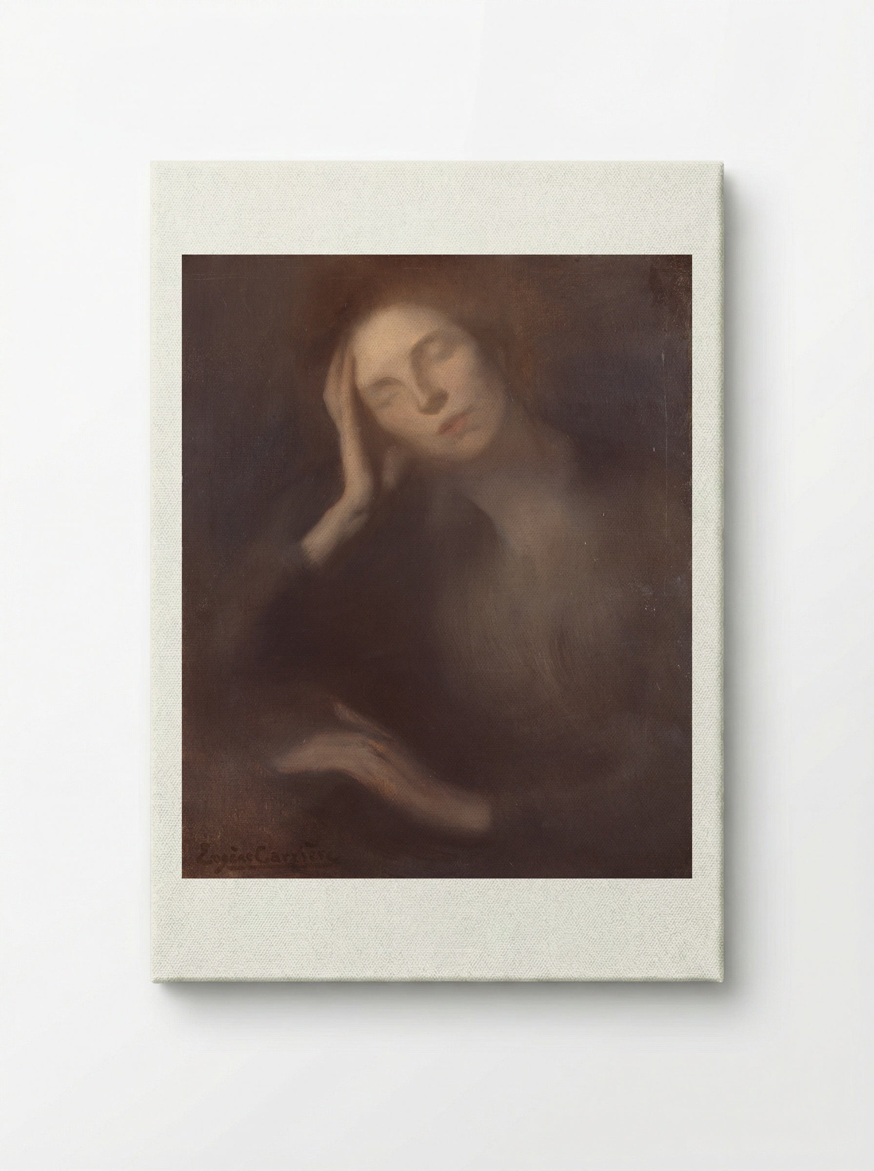Woman Leaning on a Table - Eugène Carrière - Canvas