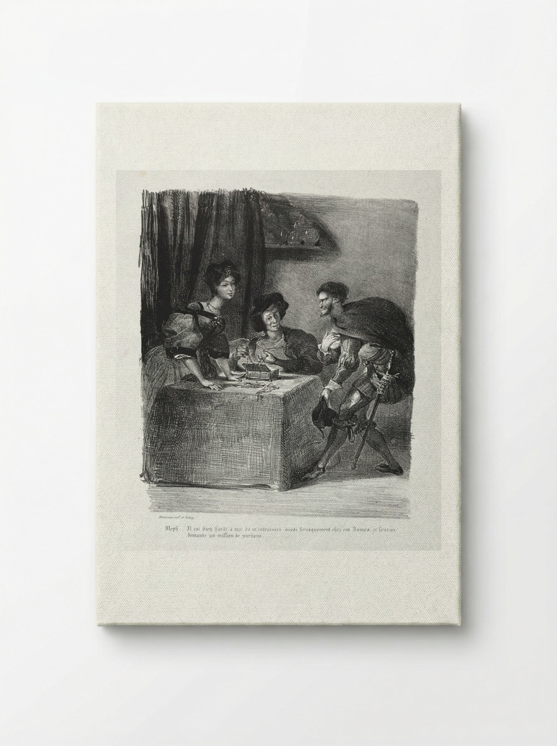Illustrations for Faust: Méphistophélès is at Marthe - Eugène Delacroix - Canvas