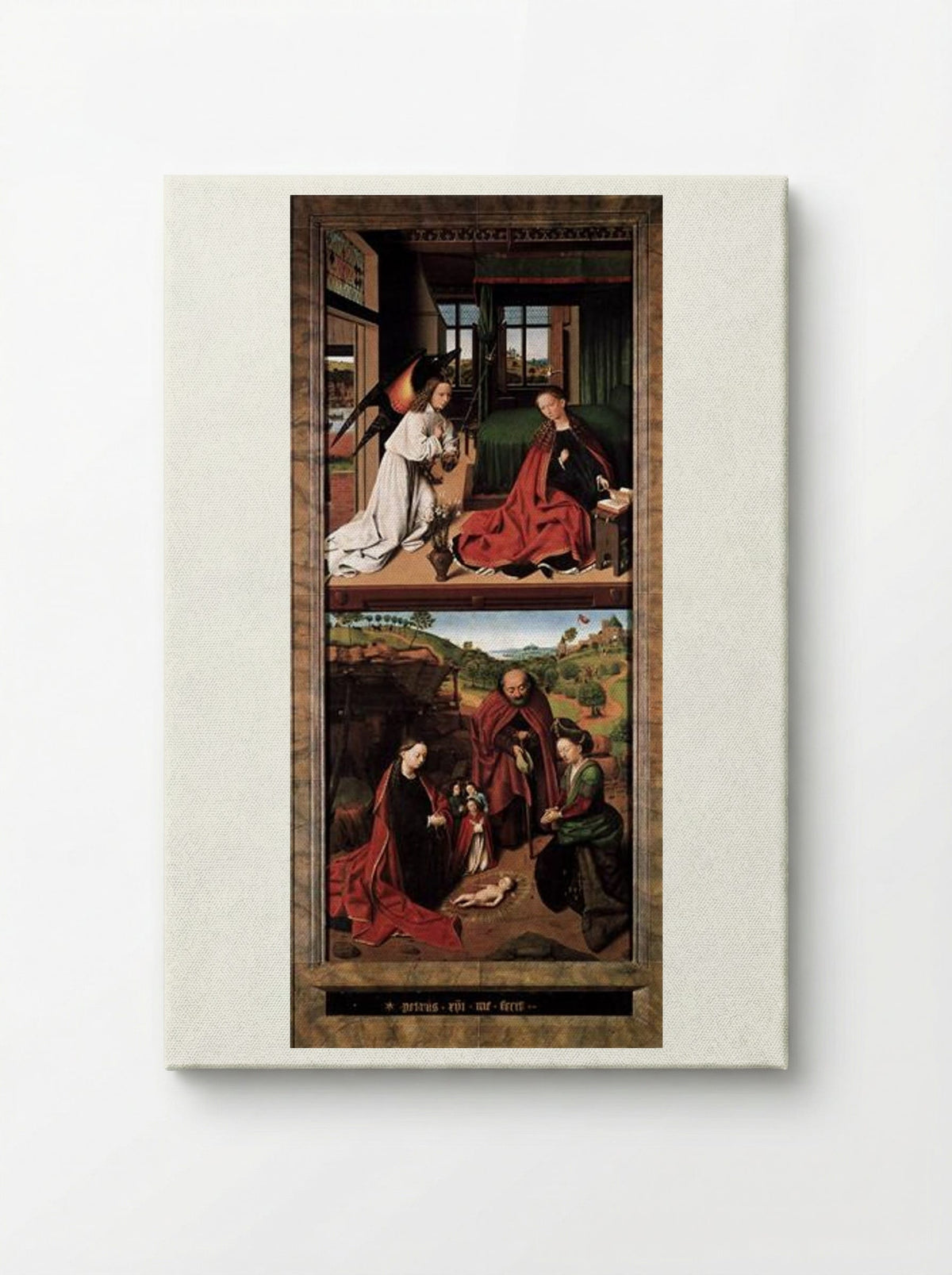 Annunciation and Nativity - Petrus Christus - Canvas