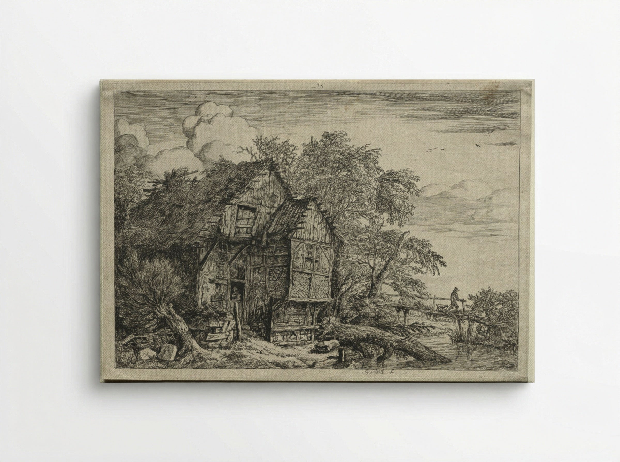 The Little Bridge - Jacob van Ruisdael - Canvas