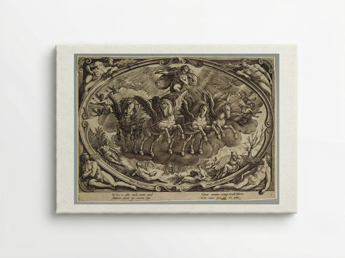 Title Plate: Sol and the Personifications of the Four Seasons - Philips Galle - Canvas
