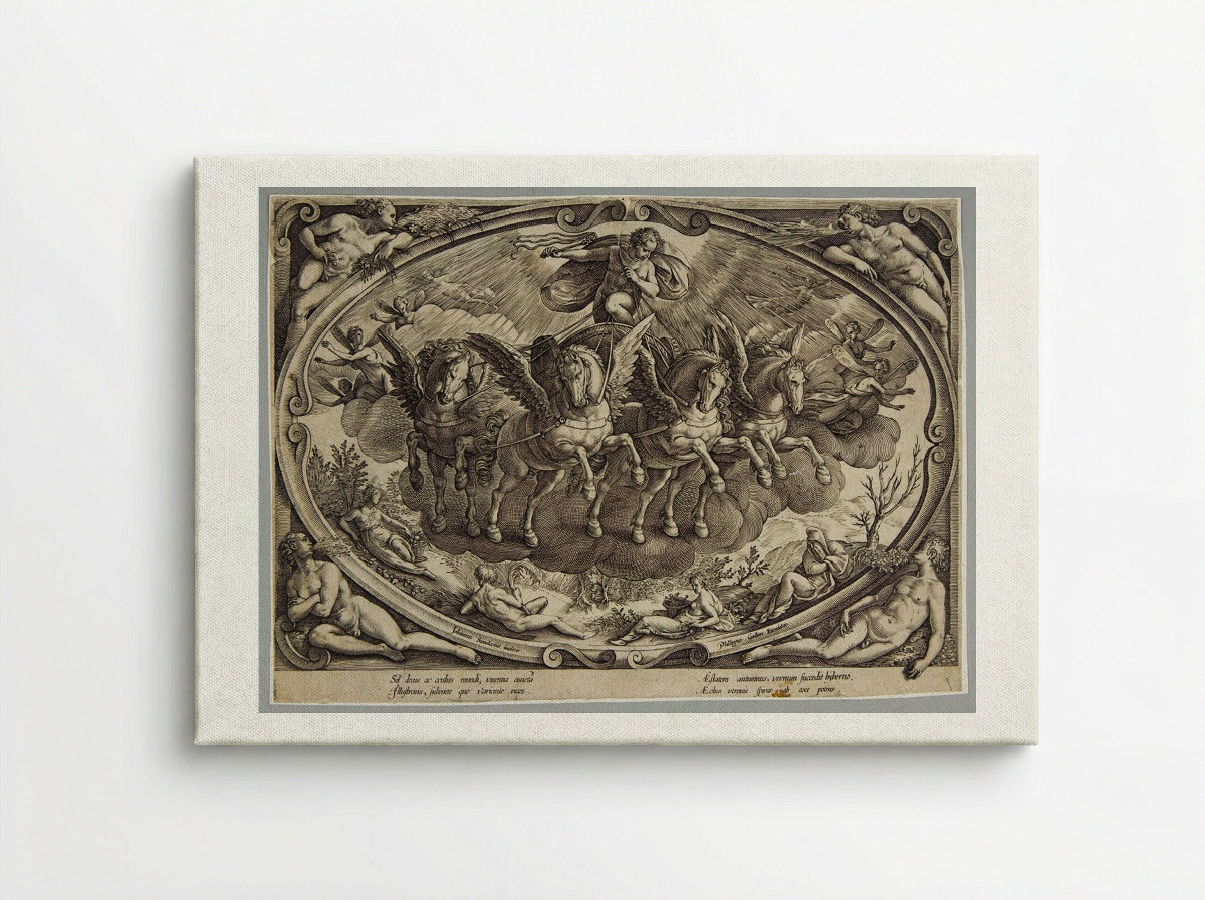 Title Plate: Sol and the Personifications of the Four Seasons - Philips Galle - Canvas