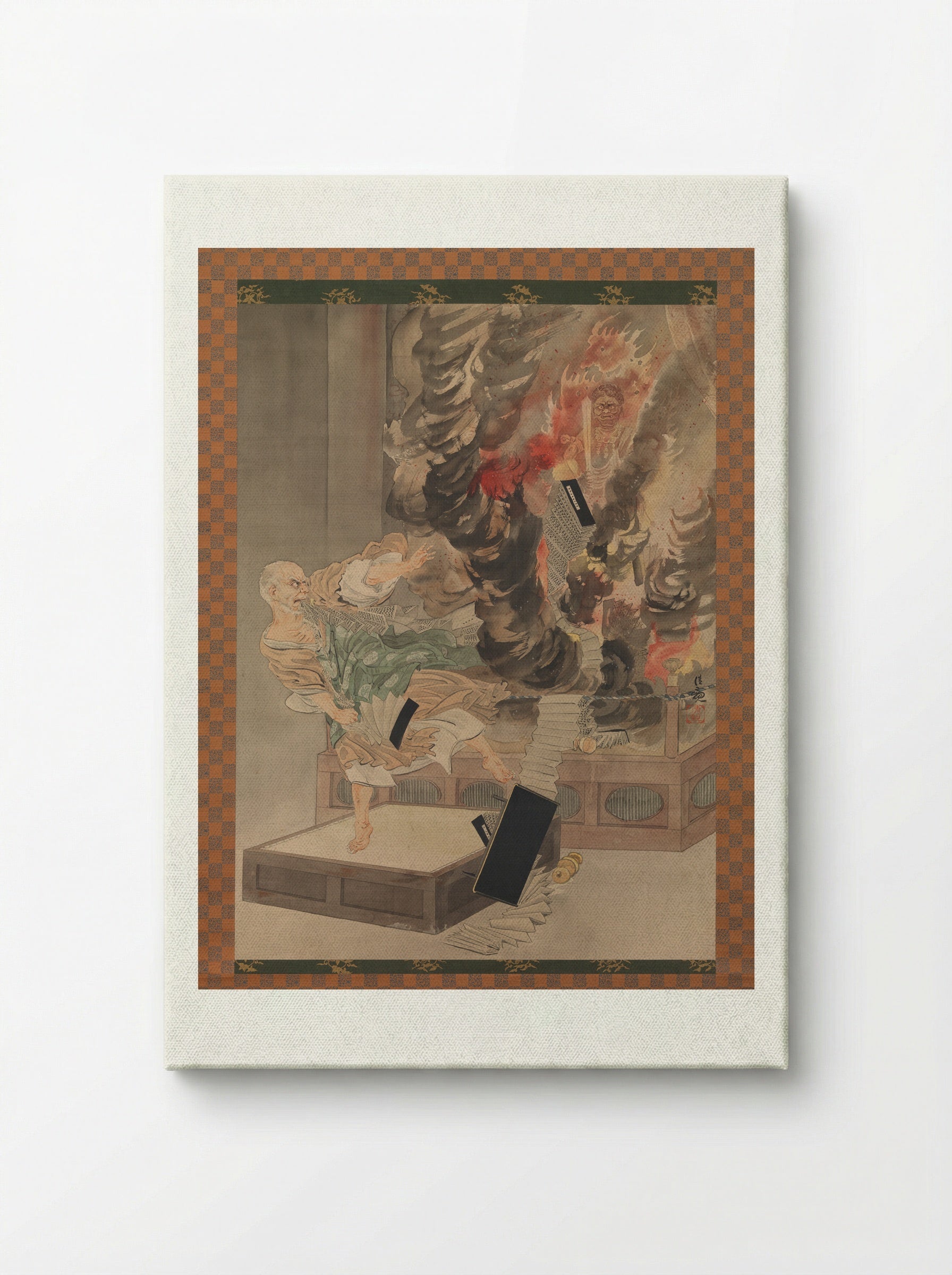 The Fury of Monk Raigō - Kobayashi Kiyochika - Canvas