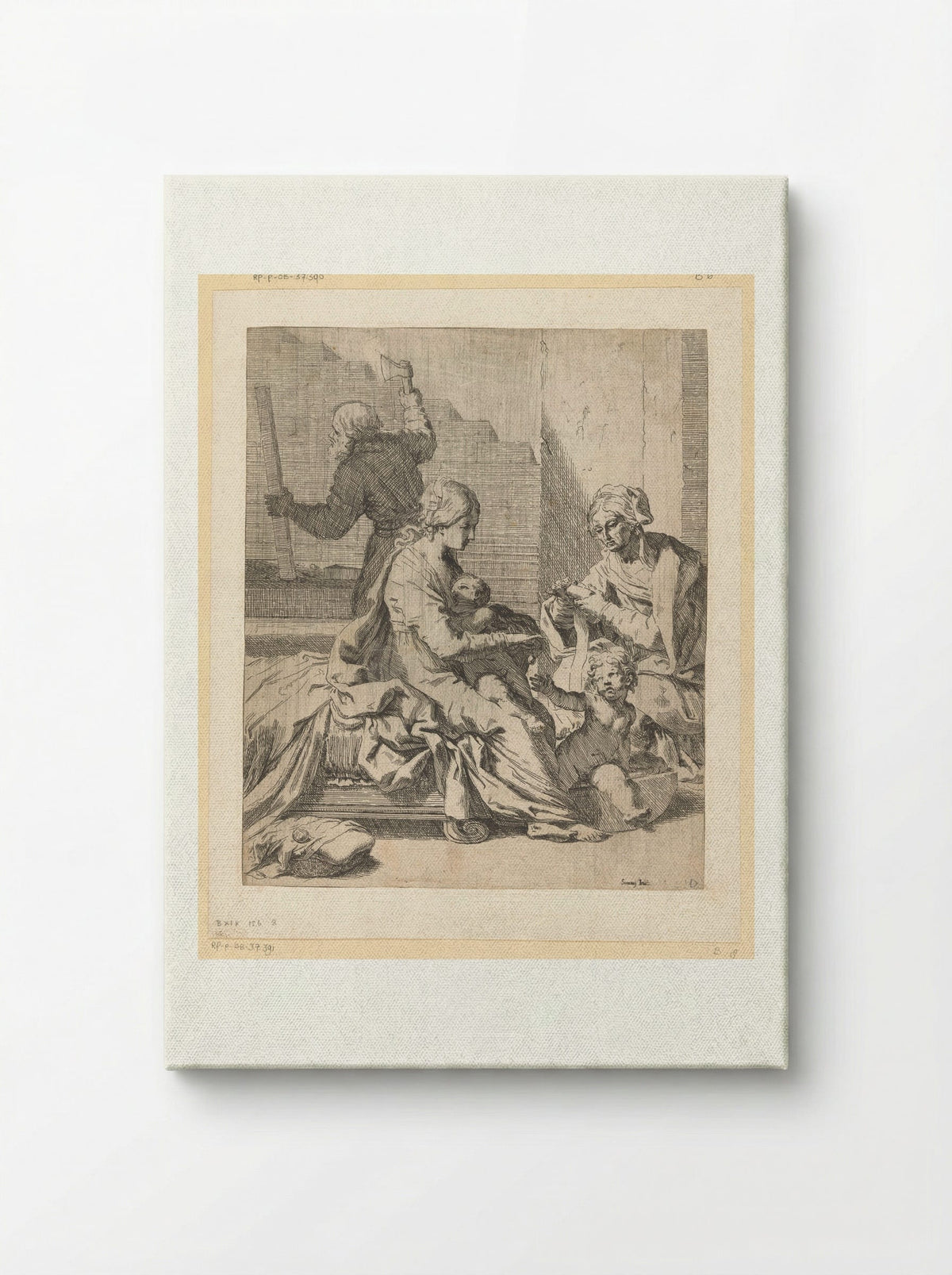 The Holy Family with Saint John the Baptist and Saint Elizabeth - Elisabetta Sirani - Canvas