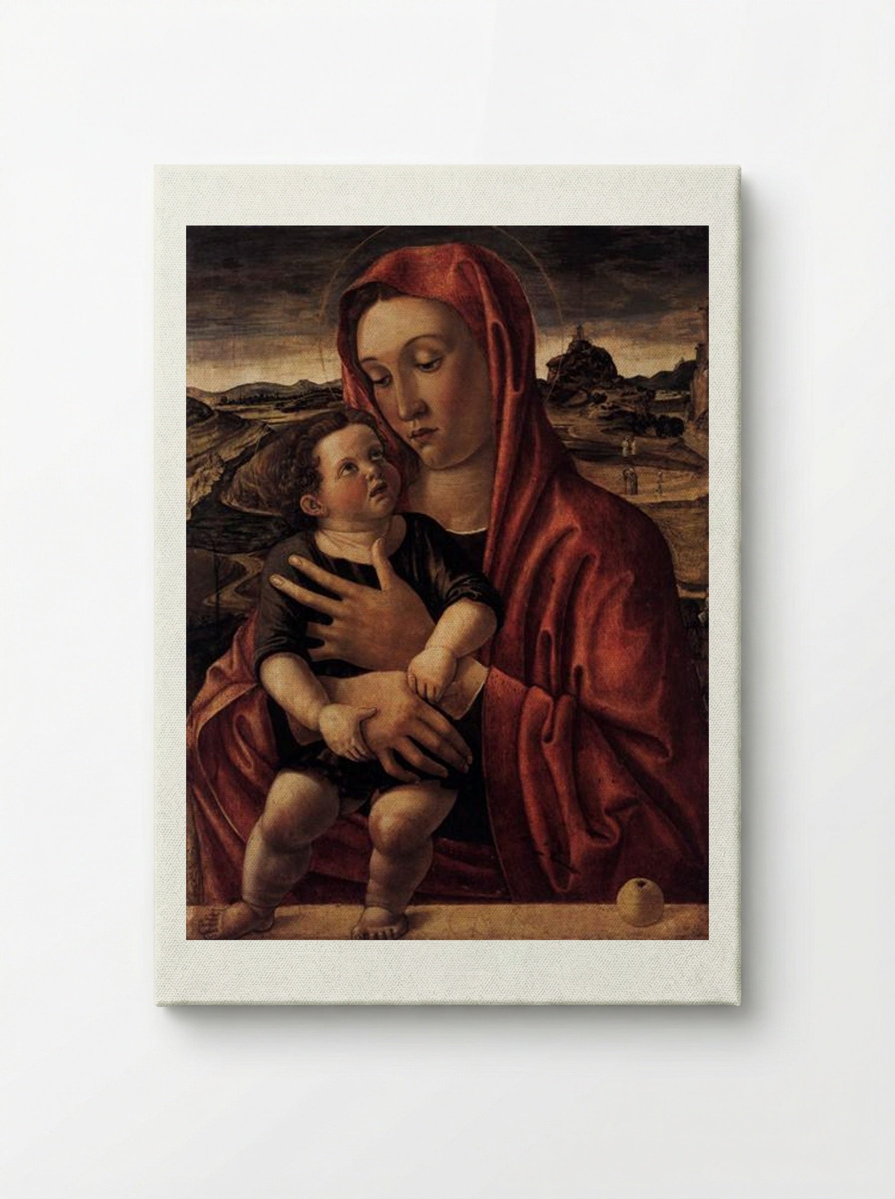 Madonna, with Child Standing on a Parapet - Giovanni Bellini - Canvas